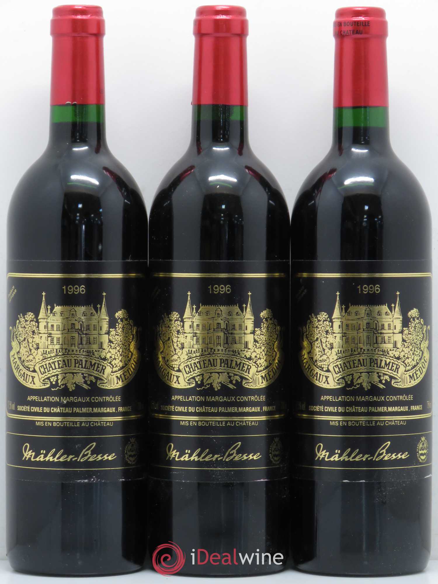 Château Palmer 3ème Grand Cru Classé 1996 - Lot de 3 bouteilles - 0