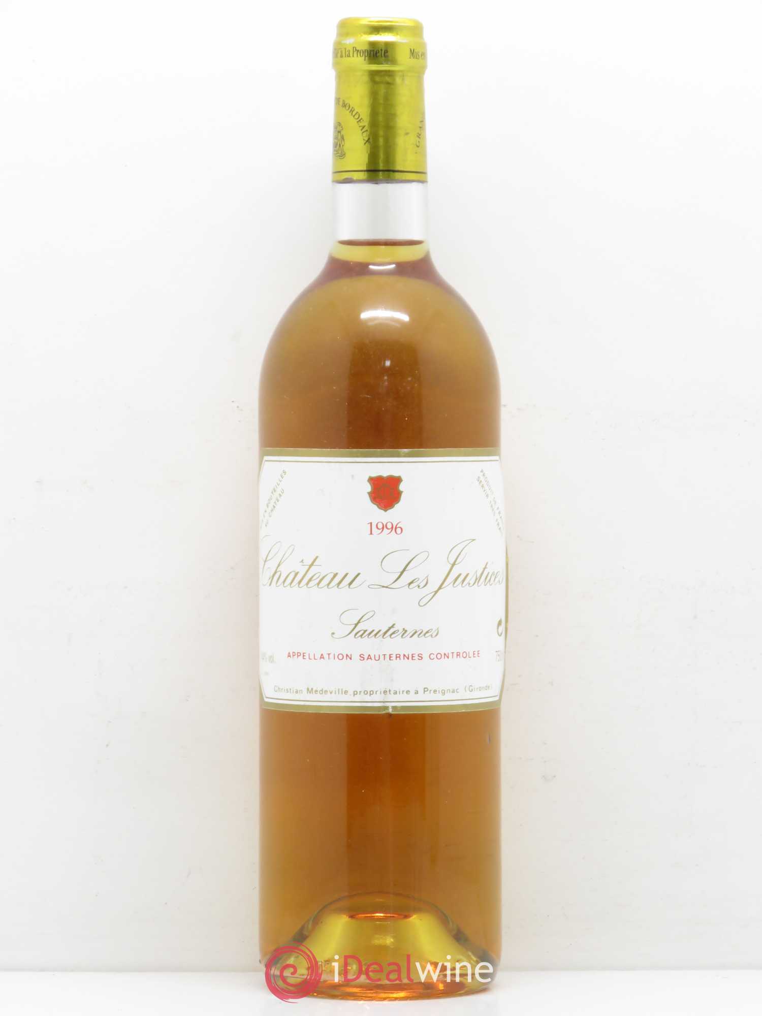 Château les Justices Cru Bourgeois 1996 - Lot de 1 bouteille - 0