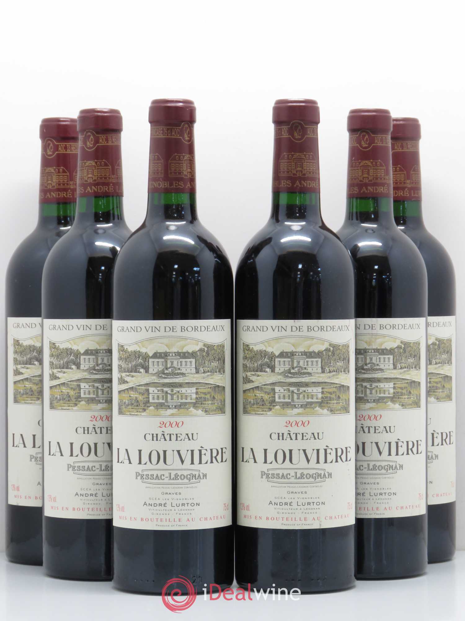 Château la Louvière 2000 - Lot de 6 bouteilles - 0