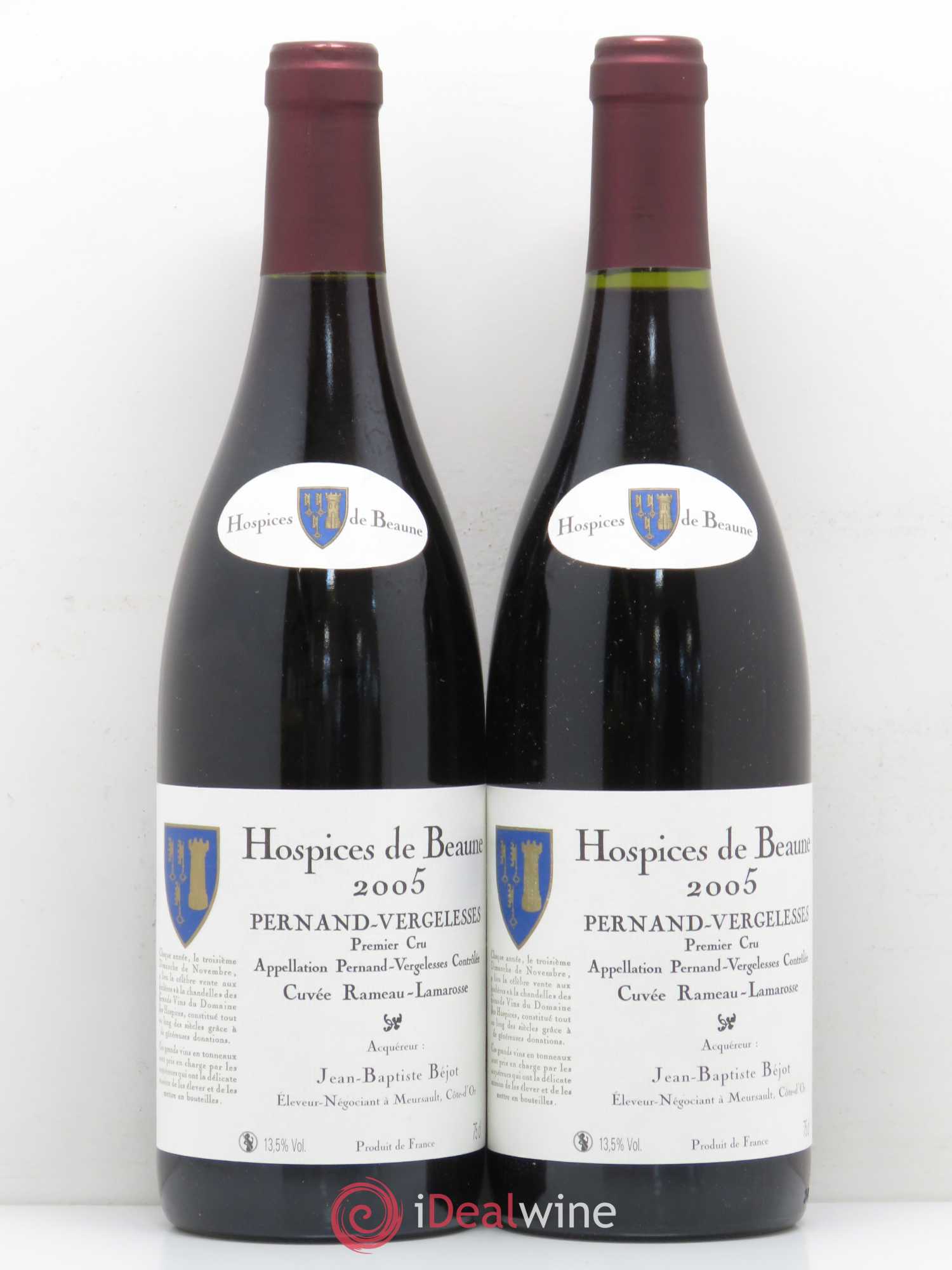Pernand-Vergelesses 1er Cru Cuvee Rameau Lamarosse Hospices de Beaune JB Bejot 2005 - Posten von 2 Flaschen - 0