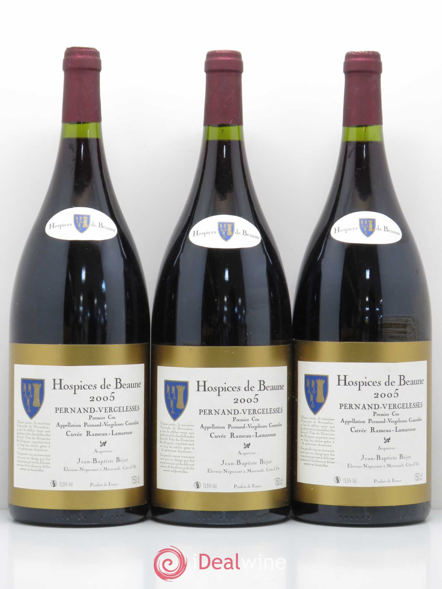 Pernand-Vergelesses 1er Cru Cuvee Rameau Lamarosse Hospices de Beaune JB Bejot 2005 - Posten von 3 Magnum - 0