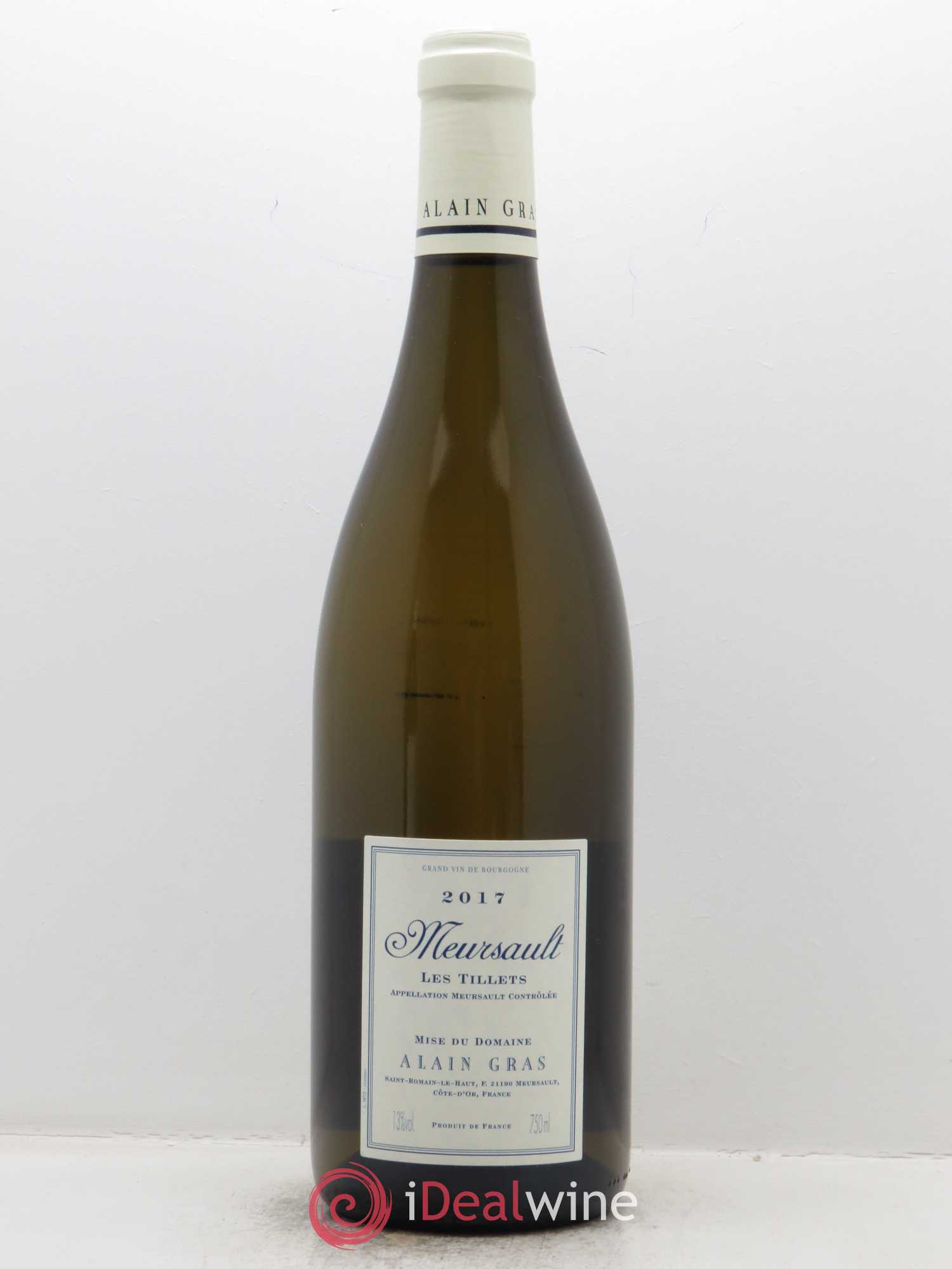 Meursault Les Tillets Alain Gras 2017 - Lot de 1 bouteille - 1