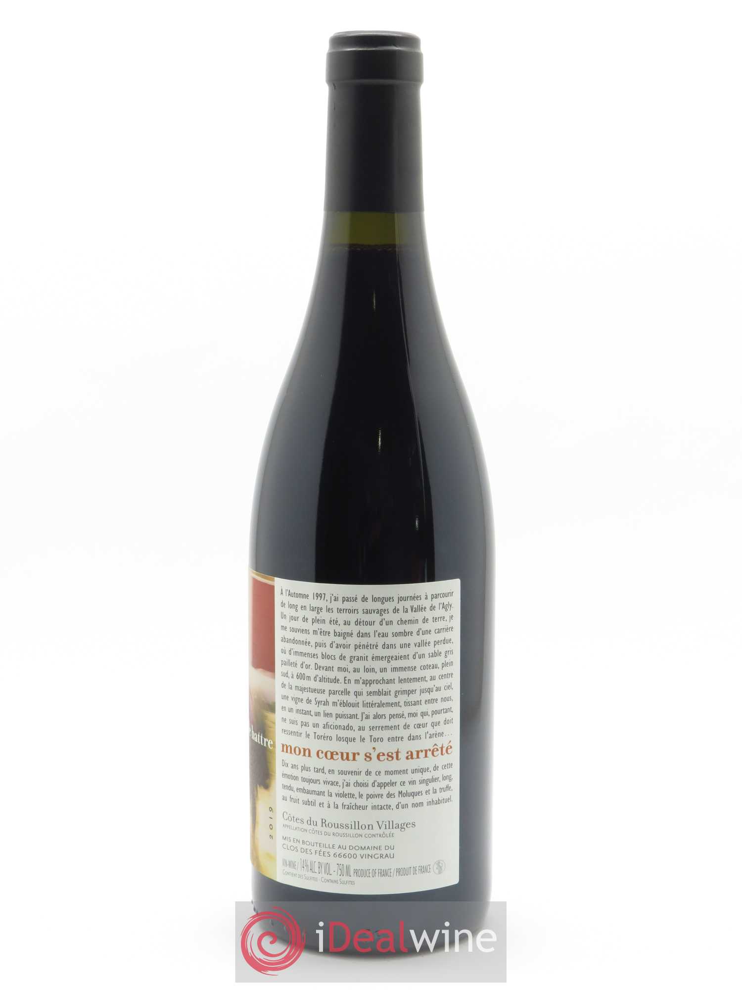 Côtes Catalanes (Anciennement Côtes du Roussillon) Clos des Fées De battre mon coeur s'est arrêté Hervé Bizeul 2019 - Lot de 1 bouteille - 1