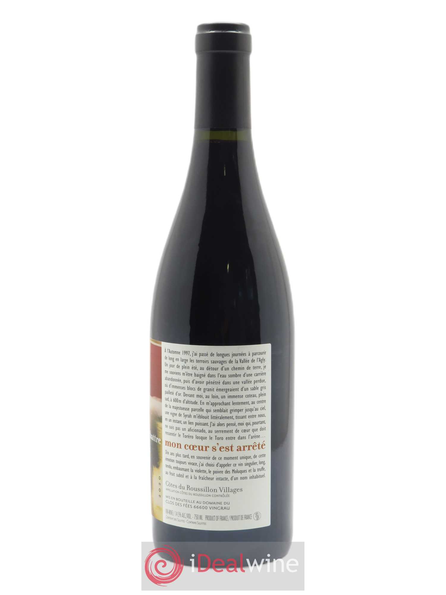 Côtes Catalanes (Anciennement Côtes du Roussillon) Clos des Fées De battre mon coeur s'est arrêté Hervé Bizeul 2020 - Lot de 1 bouteille - 1