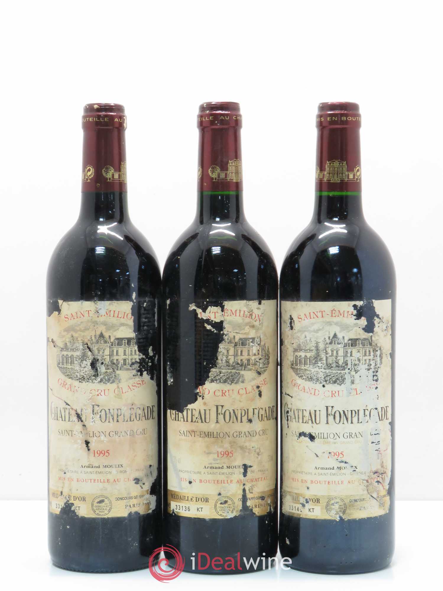 Château Fonplegade Grand Cru Classé 1995 - Lot de 6 bouteilles - 1