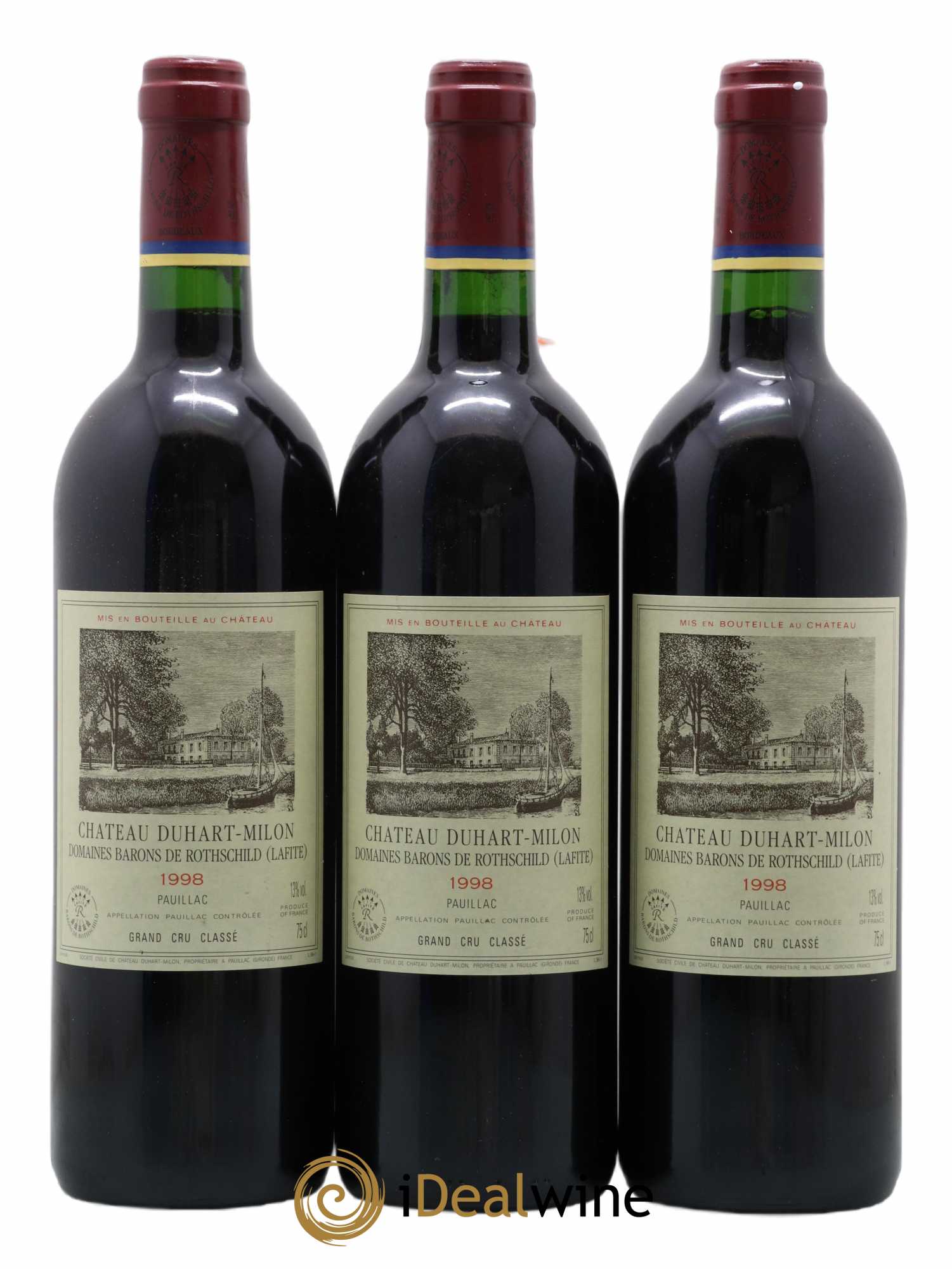 Château Duhart-Milon 4ème Grand Cru Classé 1998 - Lot de 3 bouteilles - 0