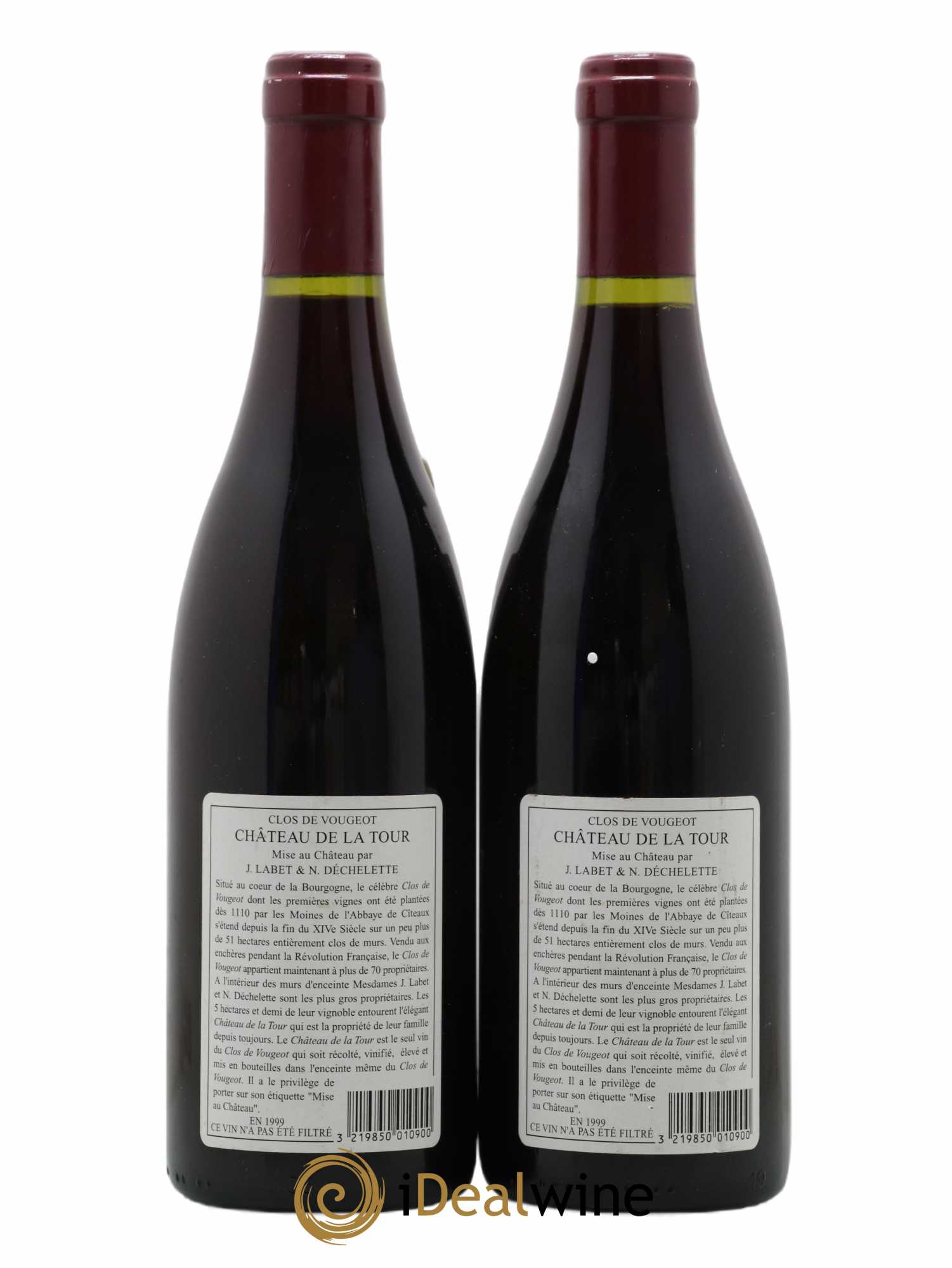 Clos de Vougeot Grand Cru Château de La Tour 1999 - Lot de 2 bouteilles - 1