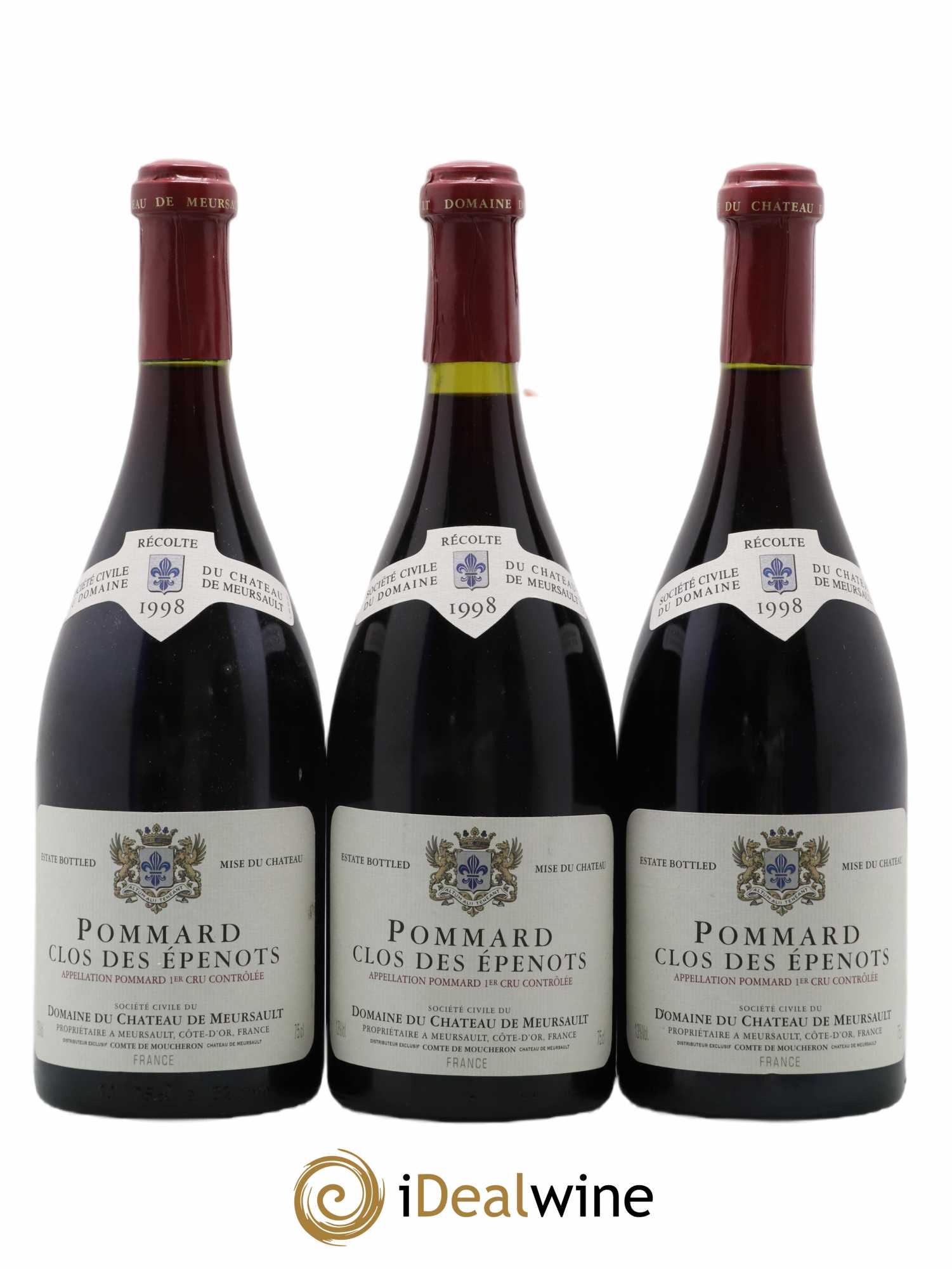 Pommard 1er Cru Clos des Epenots Château de Meursault 1998 - Lot of 3 bottles - 0