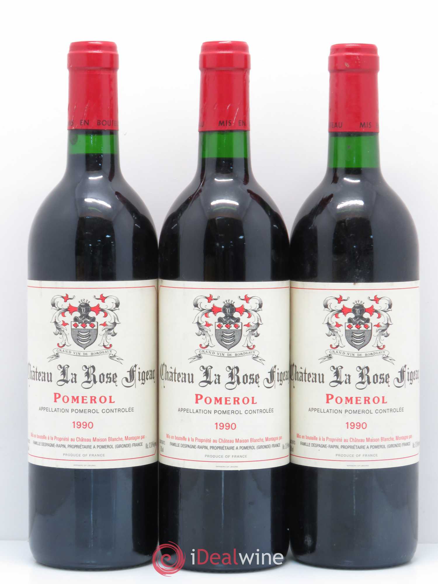 Château la Rose Figeac 1990 - Lot de 3 bouteilles - 0