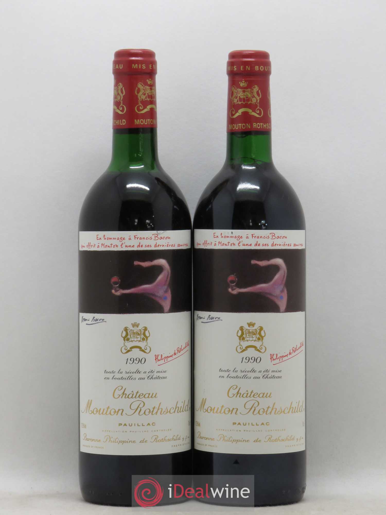 Château Mouton Rothschild 1er Grand Cru Classé 1990 - Lot de 2 bouteilles - 0