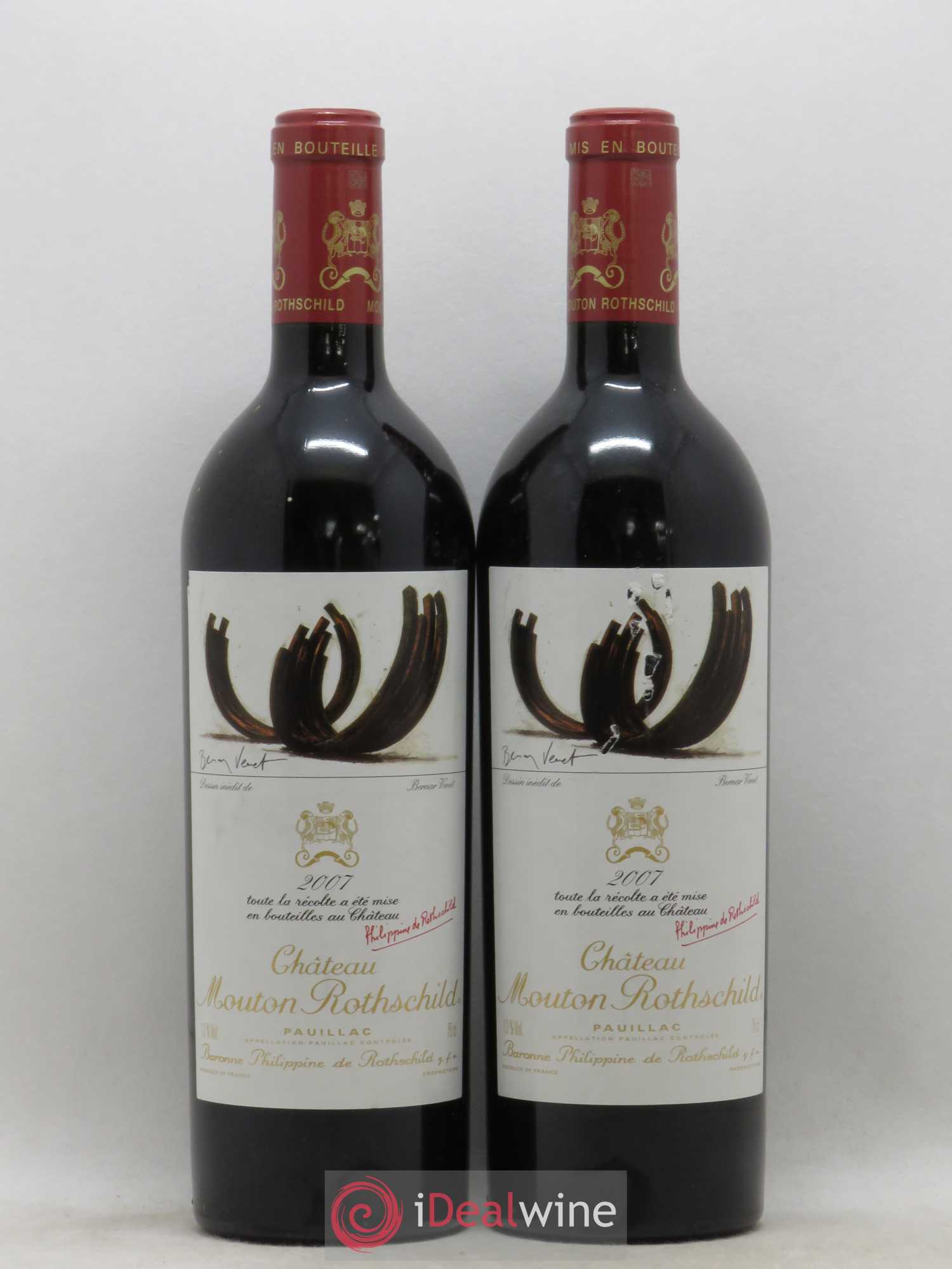 Château Mouton Rothschild 1er Grand Cru Classé 2007 - Lot de 2 bouteilles - 0