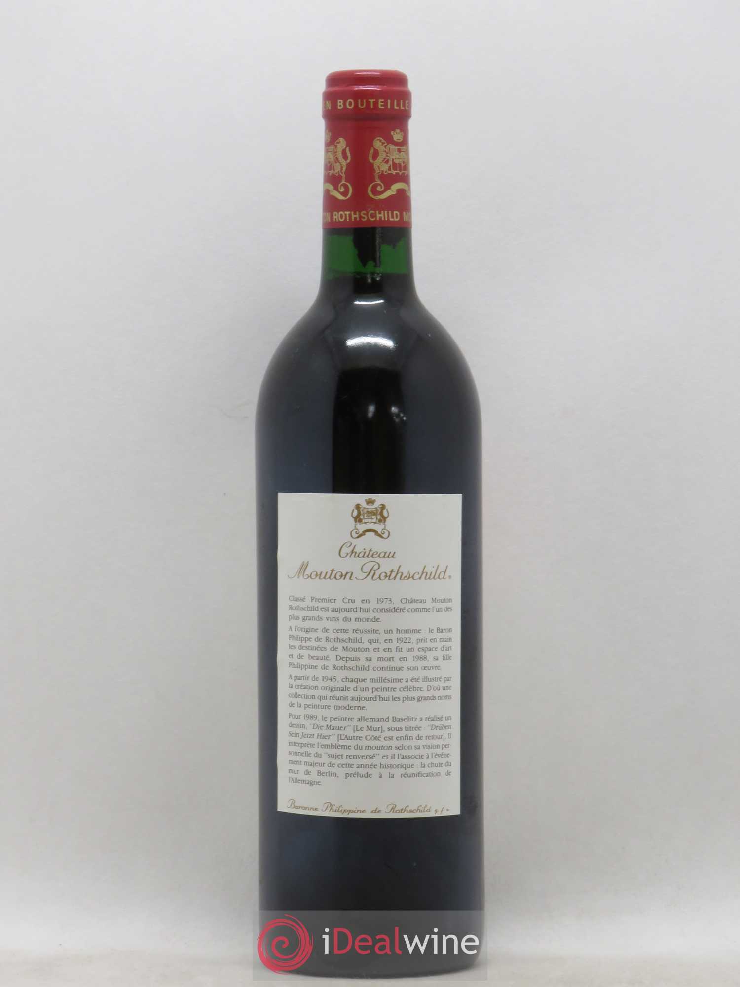 Château Mouton Rothschild 1er Grand Cru Classé 1989 - Lot de 1 bouteille - 1