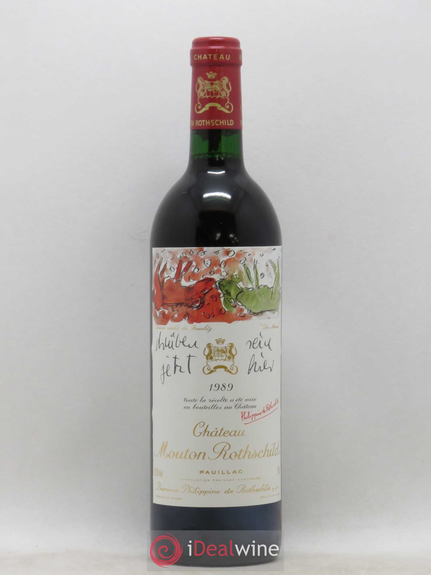 Château Mouton Rothschild 1er Grand Cru Classé 1989 - Lot de 1 bouteille - 0