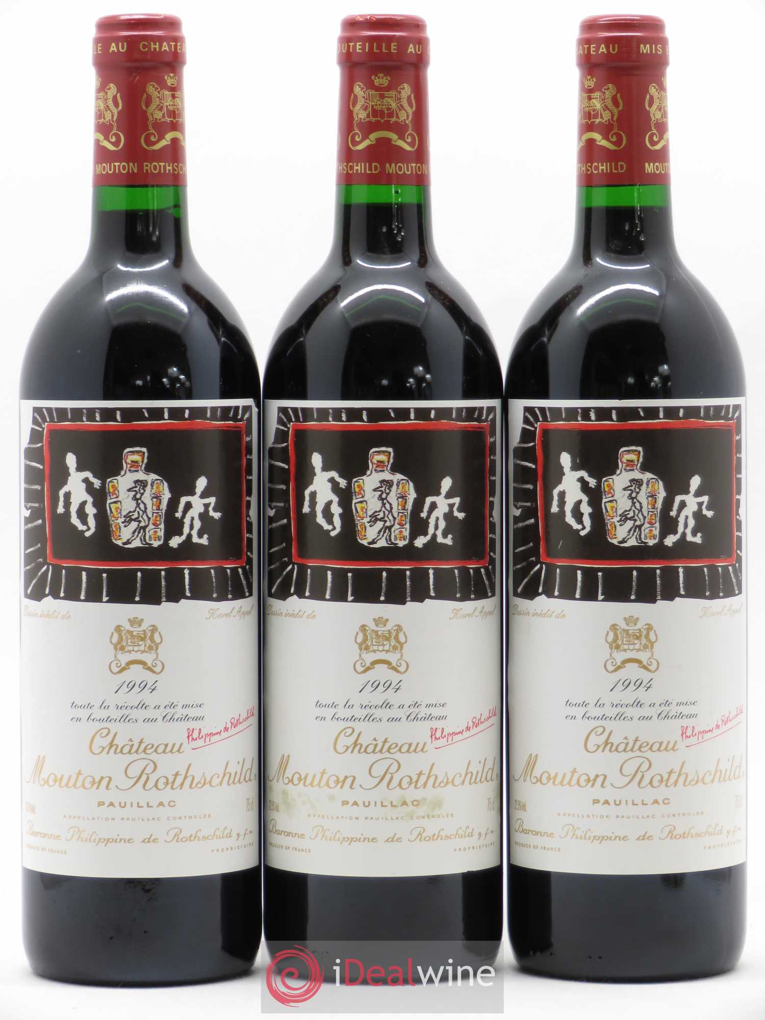 Château Mouton Rothschild 1er Grand Cru Classé 1994 - Lot de 3 bouteilles - 0