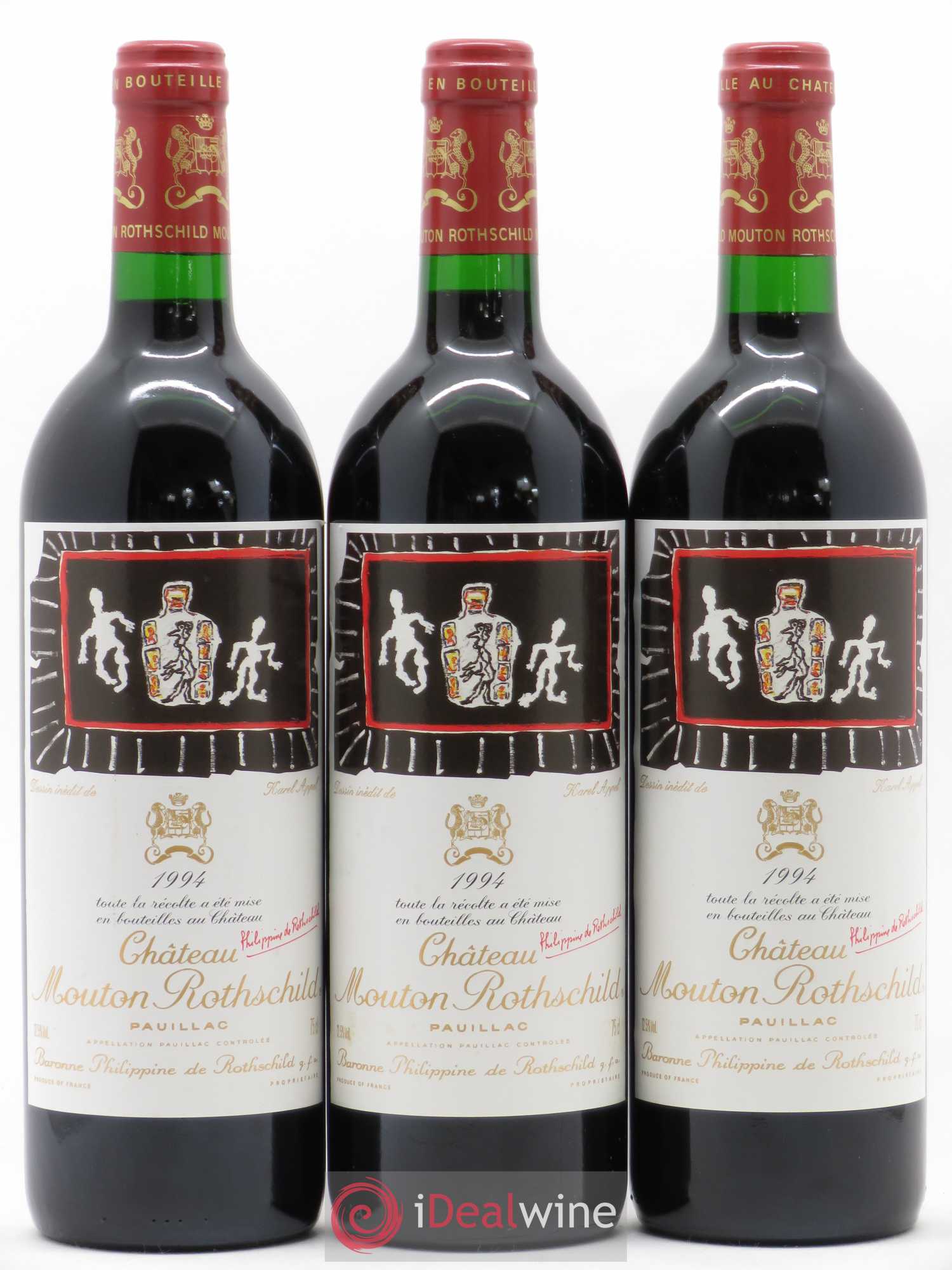 Château Mouton Rothschild 1er Grand Cru Classé 1994 - Lot de 3 bouteilles - 0
