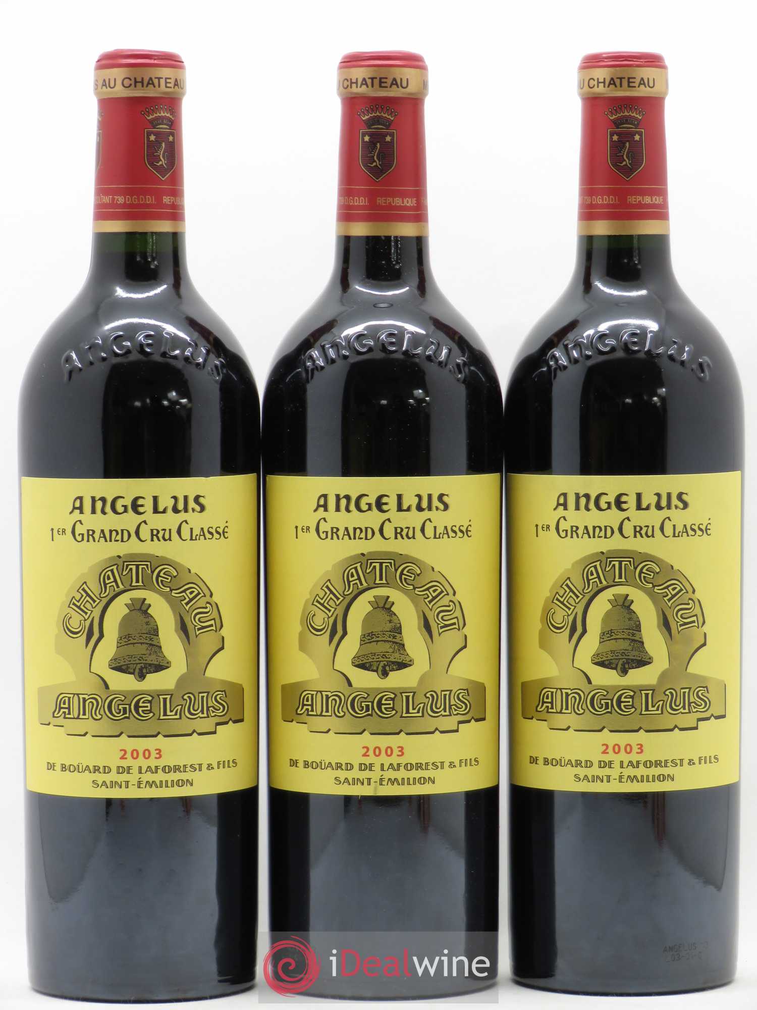 Château Angélus 1er Grand Cru Classé A 2003 - Lot de 3 bouteilles - 0