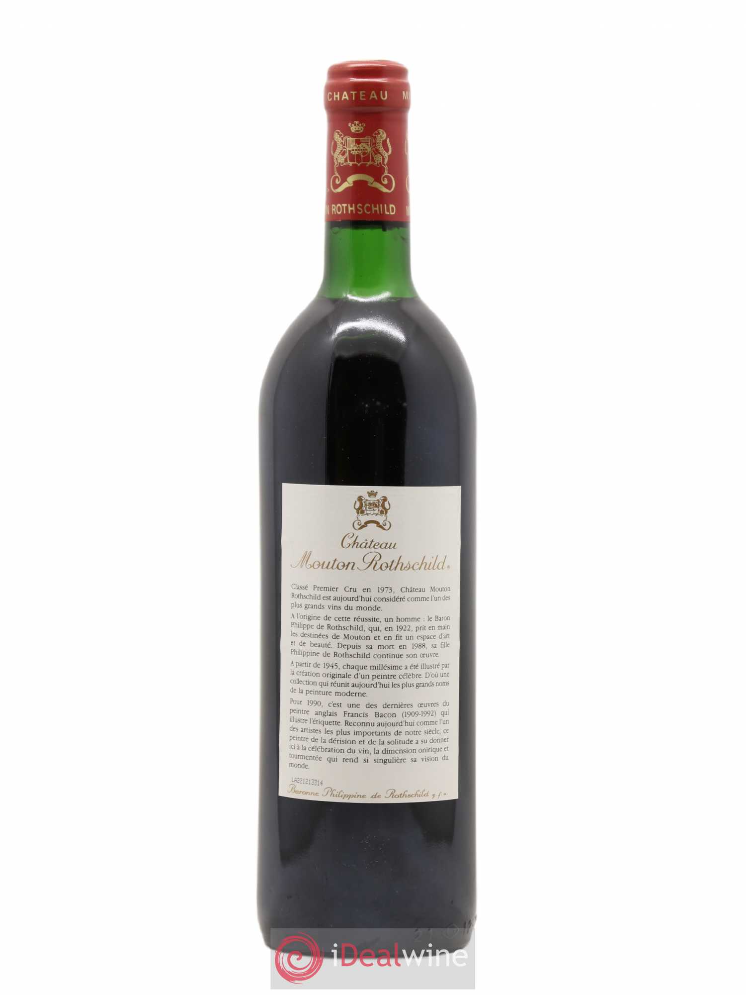 Château Mouton Rothschild 1er Grand Cru Classé 1990 - Lot de 1 bouteille - 1
