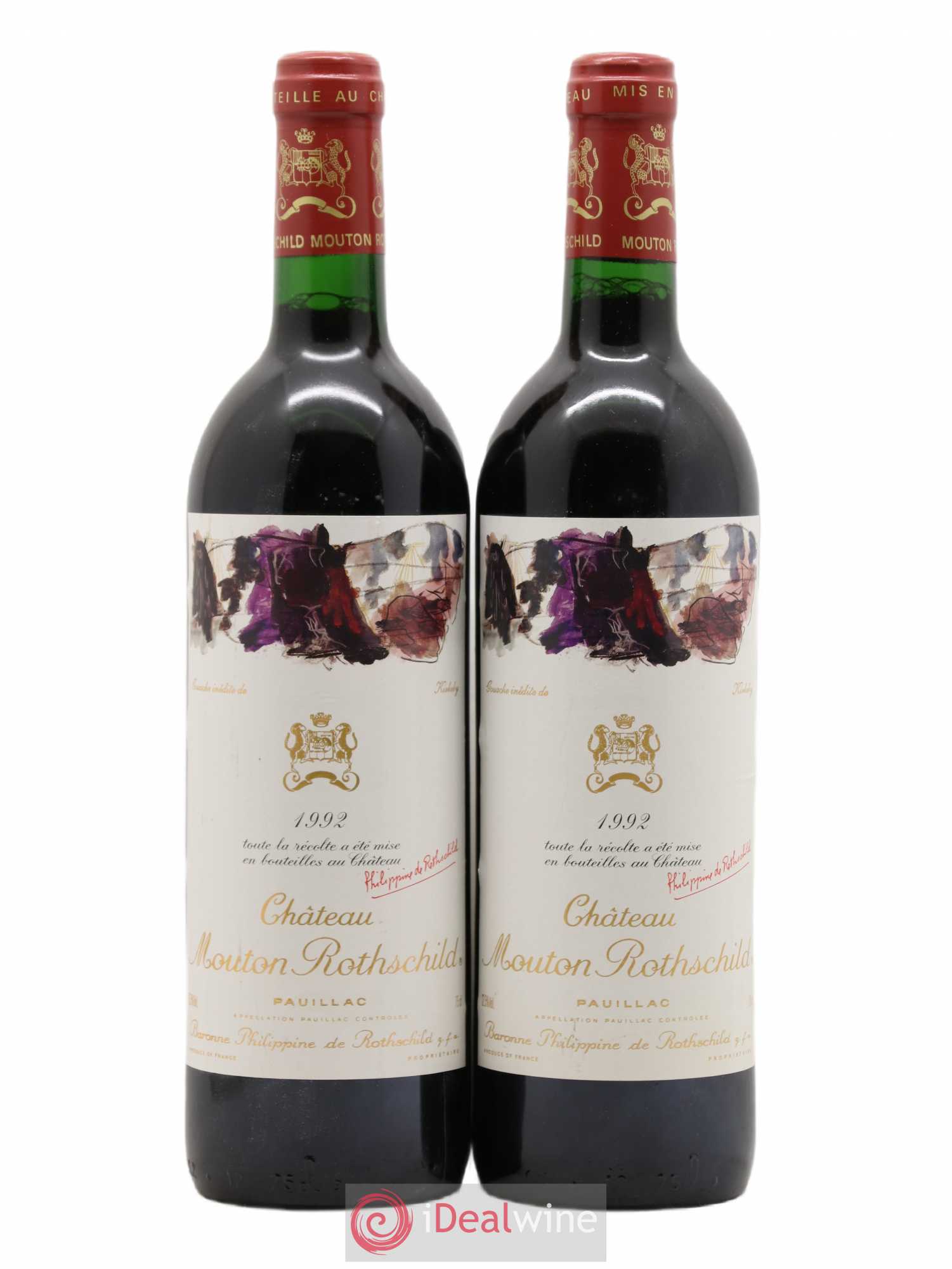 Château Mouton Rothschild 1er Grand Cru Classé 1992 - Lot de 2 bouteilles - 0