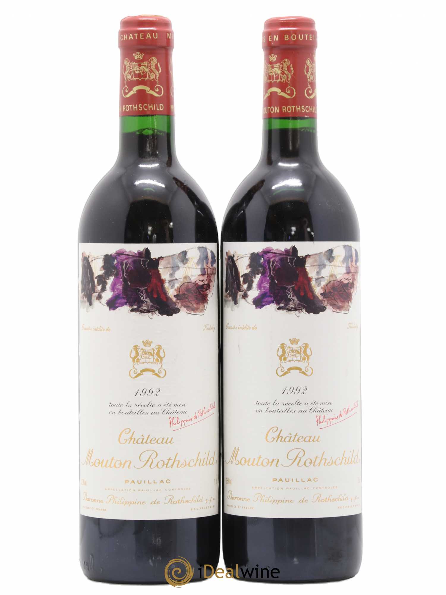 Château Mouton Rothschild 1er Grand Cru Classé 1992 - Lot de 2 bouteilles - 0