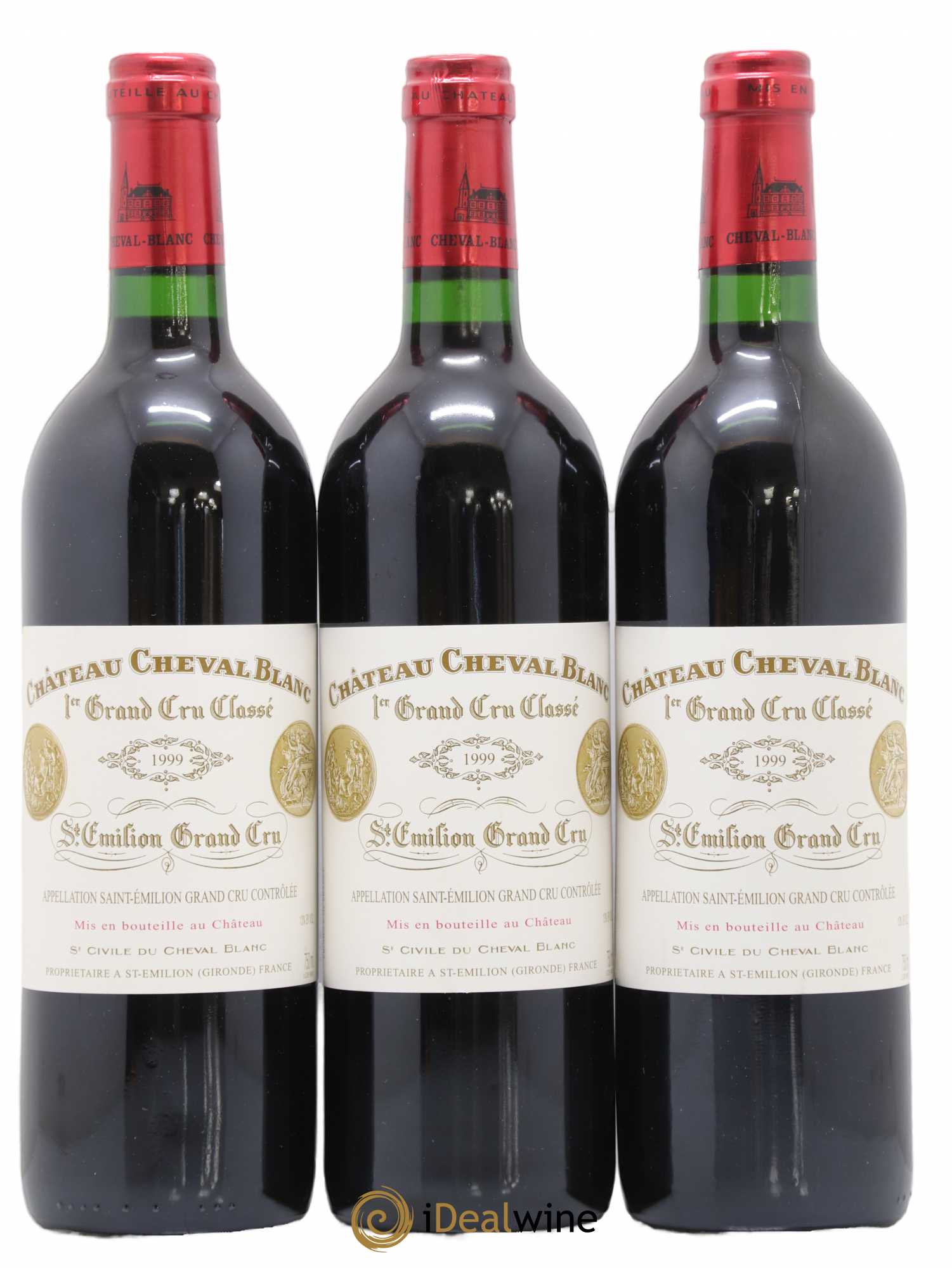 Château Cheval Blanc 1er Grand Cru Classé A 1999 - Lot de 3 bouteilles - 0