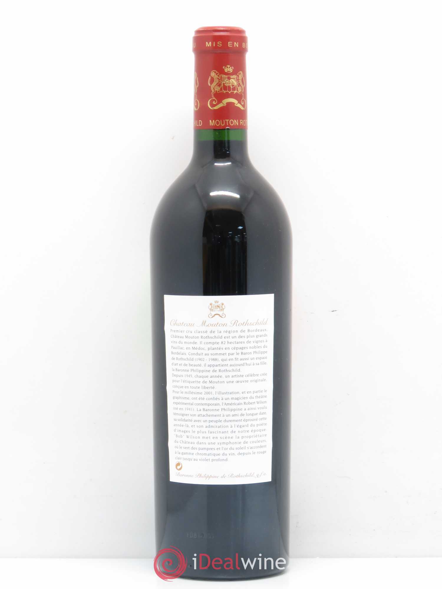 Château Mouton Rothschild 1er Grand Cru Classé 2001 - Lot de 1 bouteille - 1