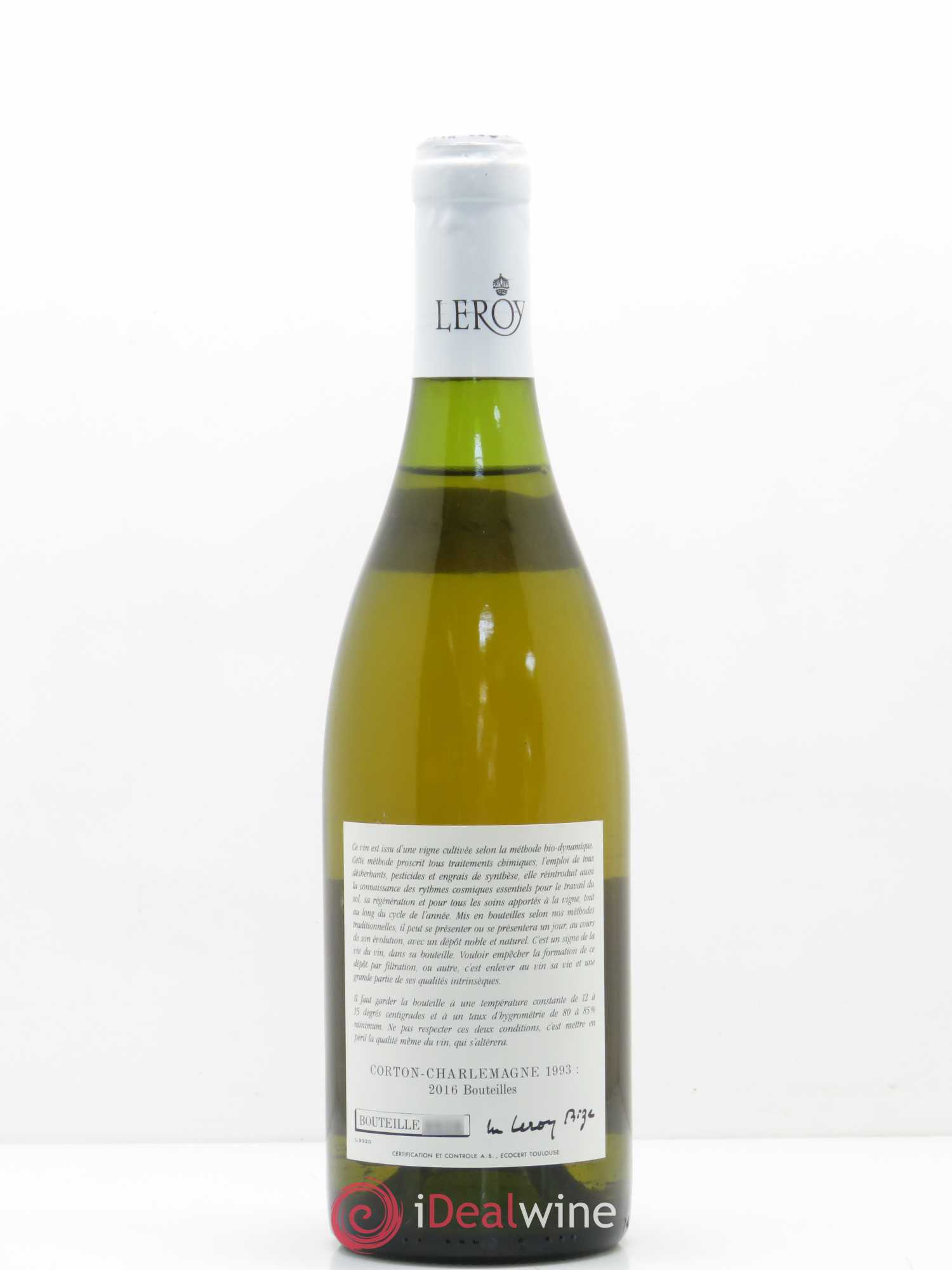 Corton-Charlemagne Grand Cru Leroy (Domaine) 1993 - Lot de 1 bouteille - 1