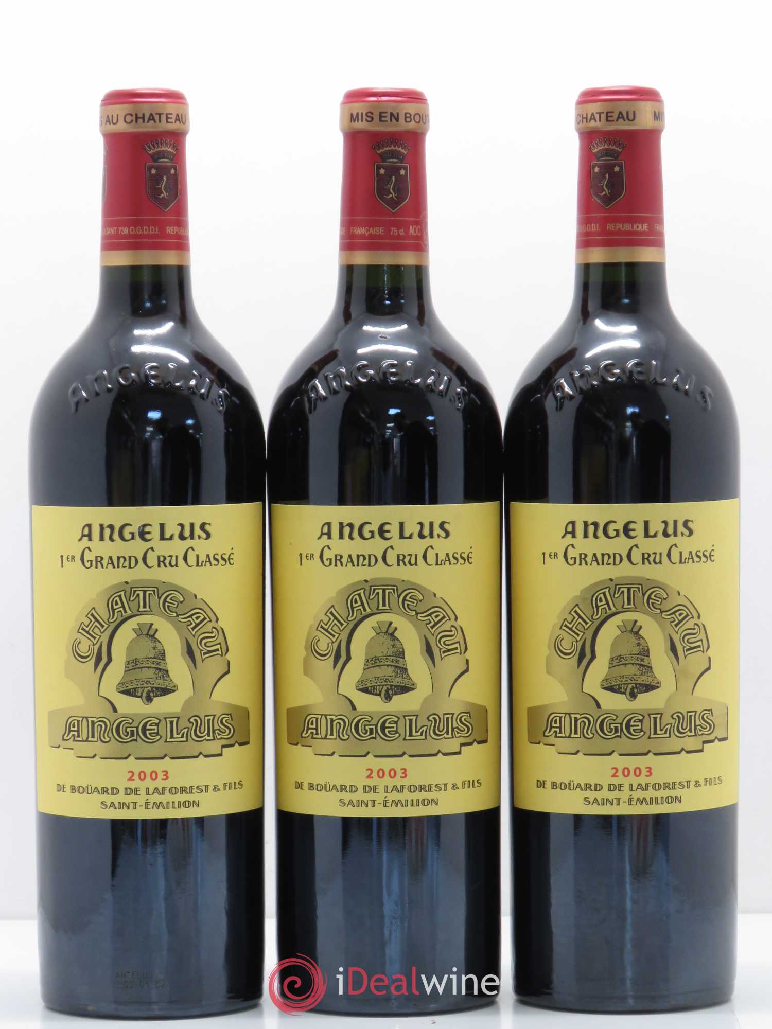 Château Angélus 1er Grand Cru Classé A 2003 - Lot de 3 bouteilles - 0