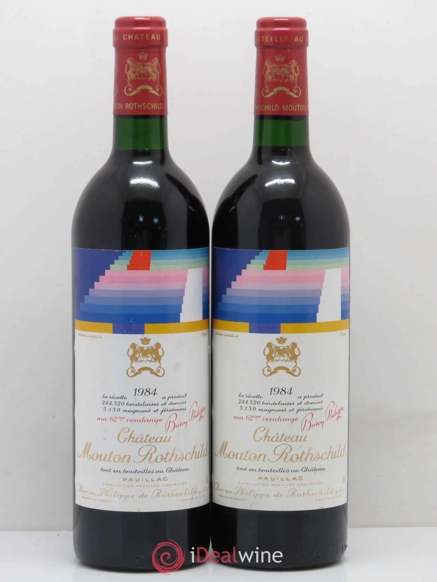 Château Mouton Rothschild 1er Grand Cru Classé 1984 - Lot de 2 bouteilles - 0
