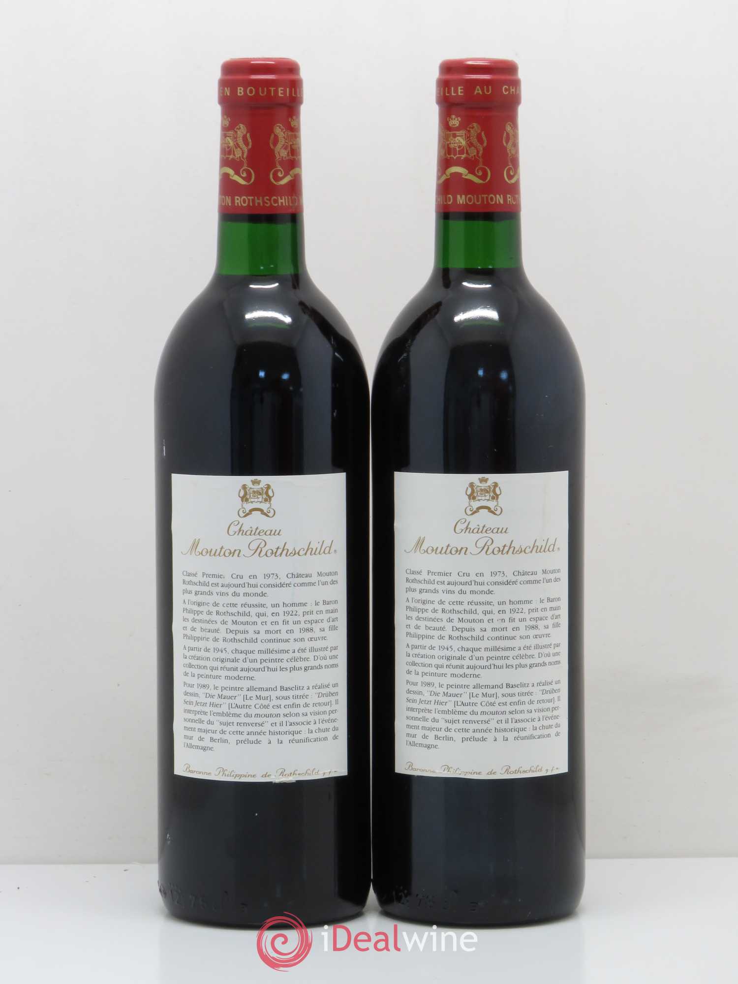 Château Mouton Rothschild 1er Grand Cru Classé 1989 - Lot de 2 bouteilles - 1