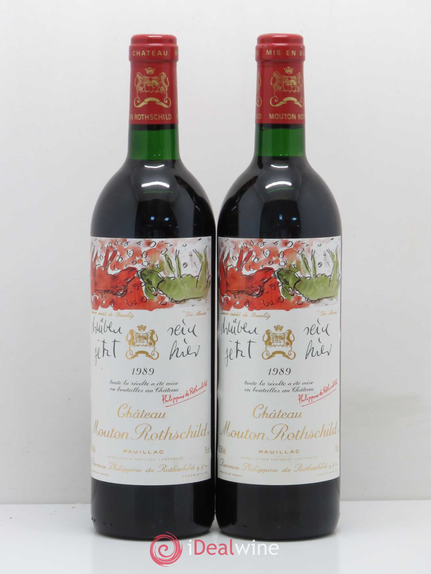 Château Mouton Rothschild 1er Grand Cru Classé 1989 - Lot de 2 bouteilles - 0