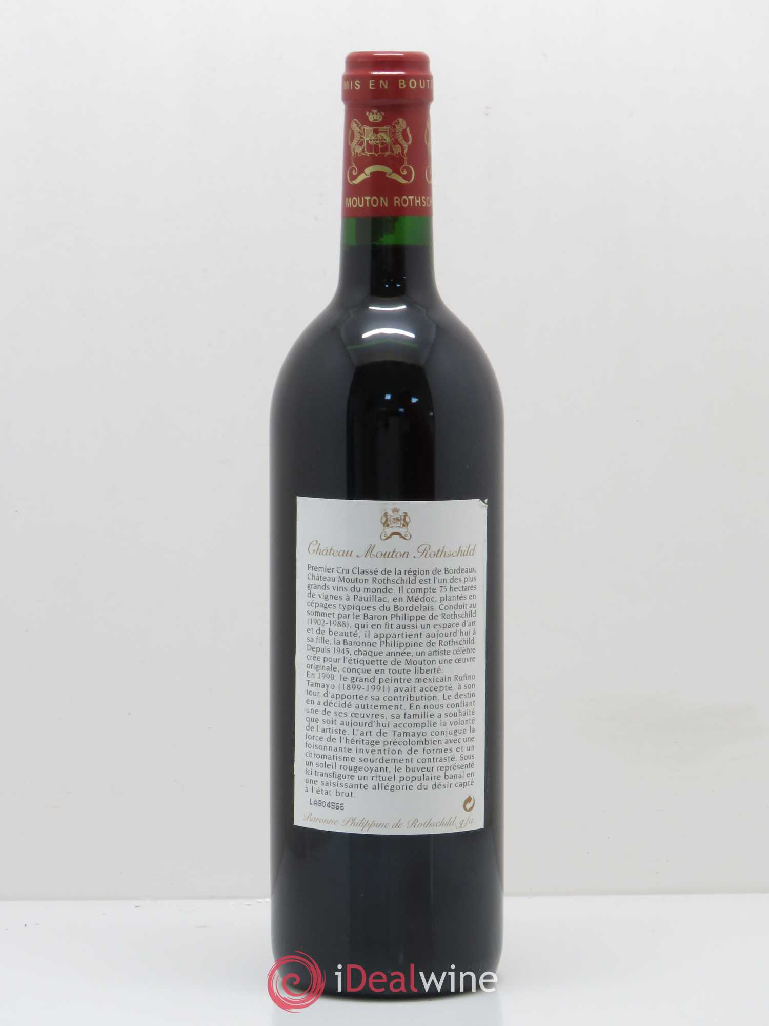 Château Mouton Rothschild 1er Grand Cru Classé 1998 - Lot de 1 bouteille - 1