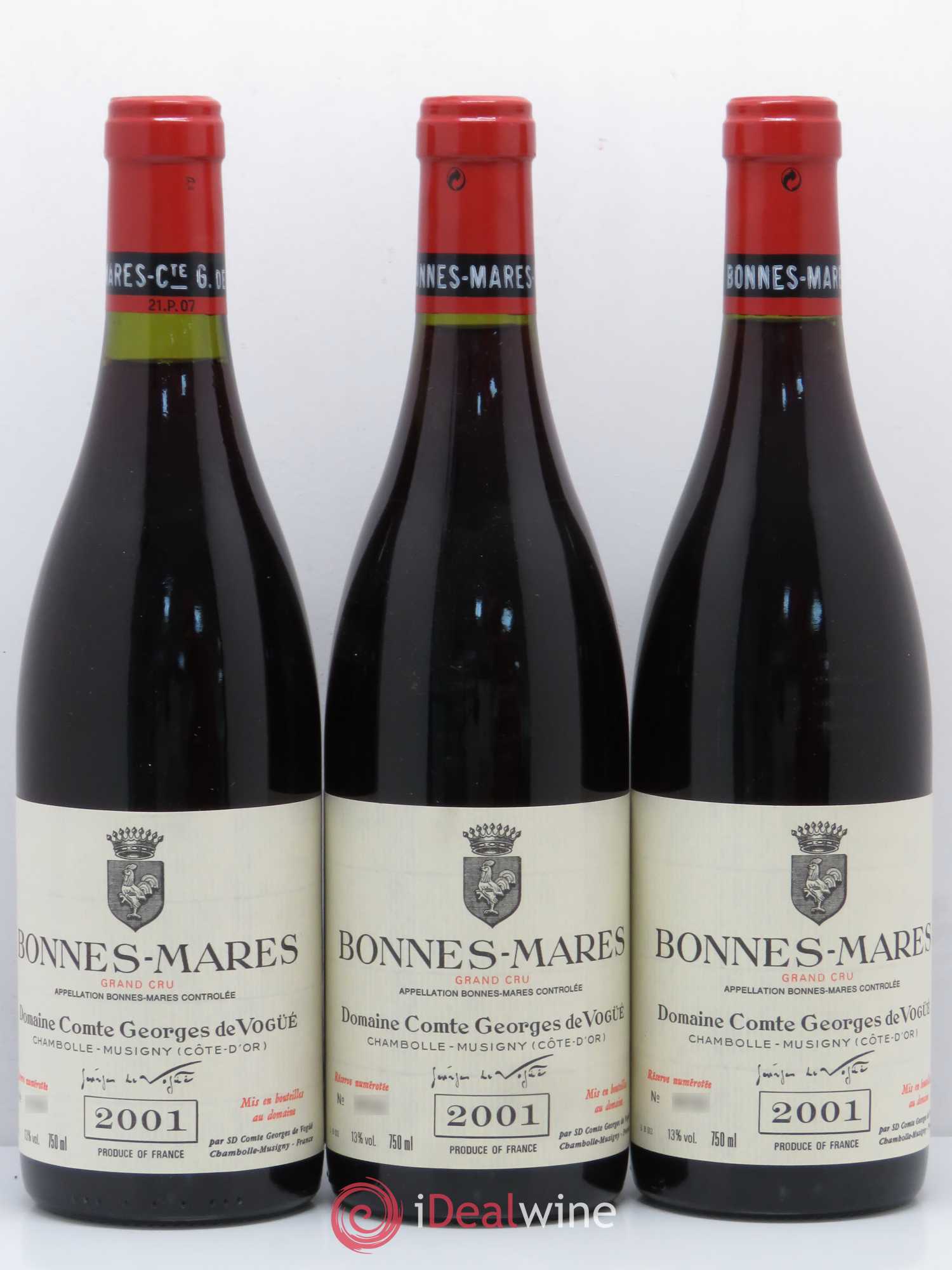 Bonnes-Mares Grand Cru Comte Georges de Vogüé 2001 - Lot de 3 bouteilles - 0