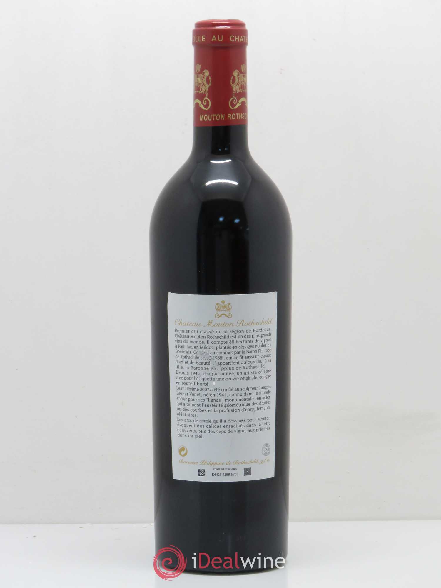 Château Mouton Rothschild 1er Grand Cru Classé 2007 - Lot de 1 bouteille - 1