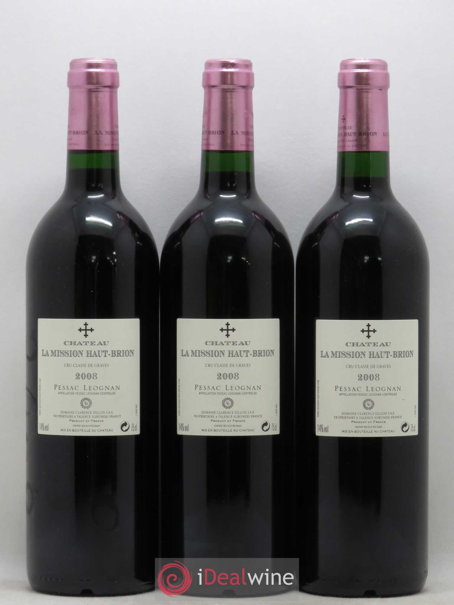 Château la Mission Haut-Brion Cru Classé de Graves 2008 - Lotto di 3 bottiglie - 1