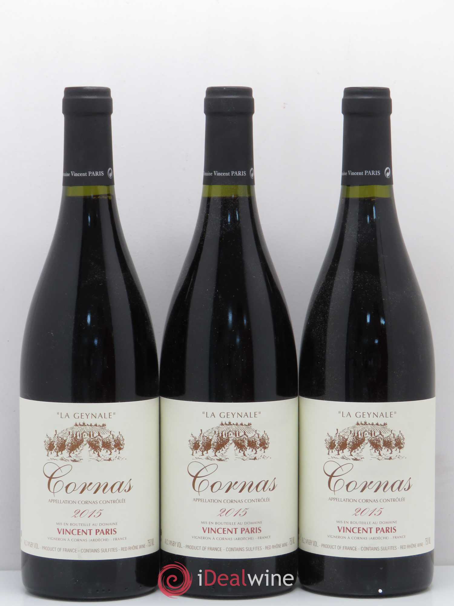 Cornas La Geynale Vincent Paris 2015 - Lot de 3 bouteilles - 0