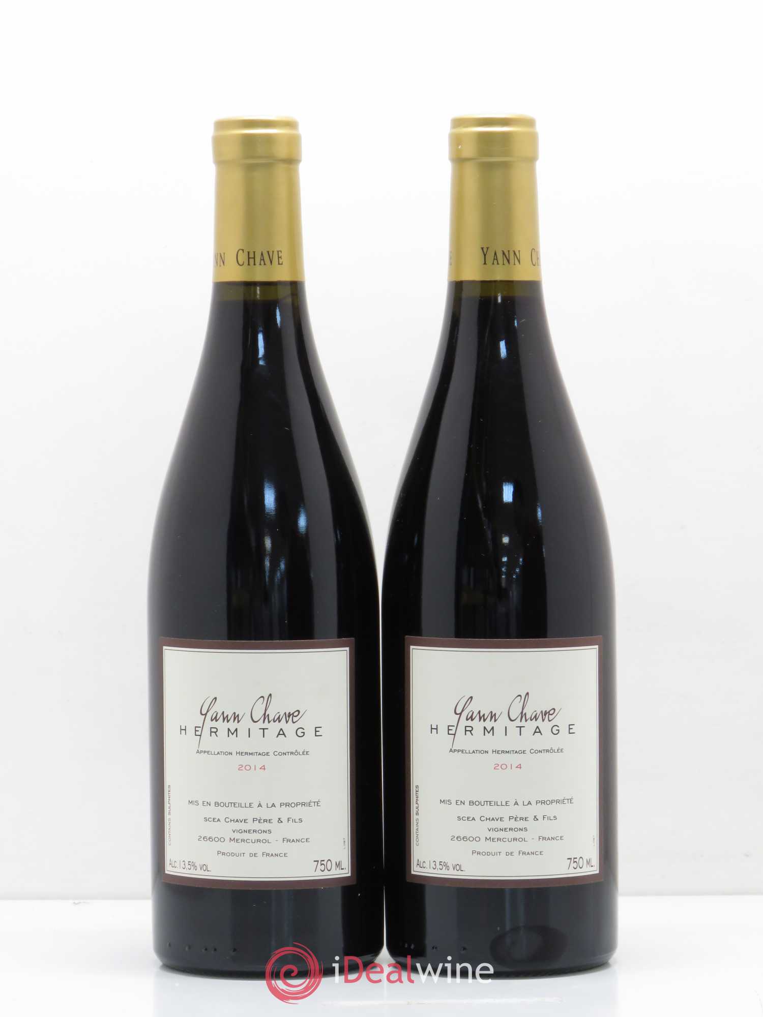 Hermitage Yann Chave (sans prix de réserve) 2014 - Lot de 2 bouteilles - 0