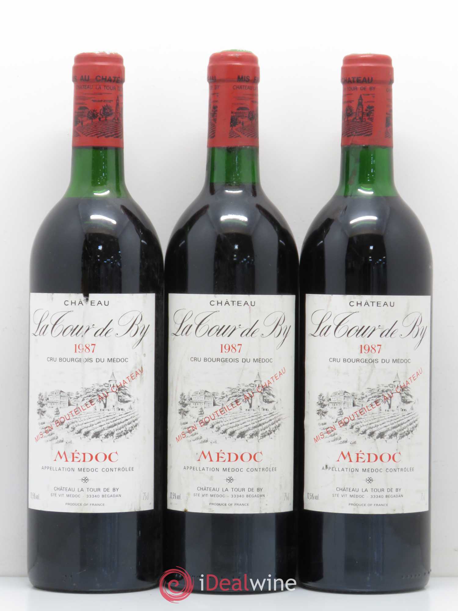 Château La Tour de By Cru Bourgeois (sans prix de réserve) 1987 - Lot de 3 bouteilles - 0