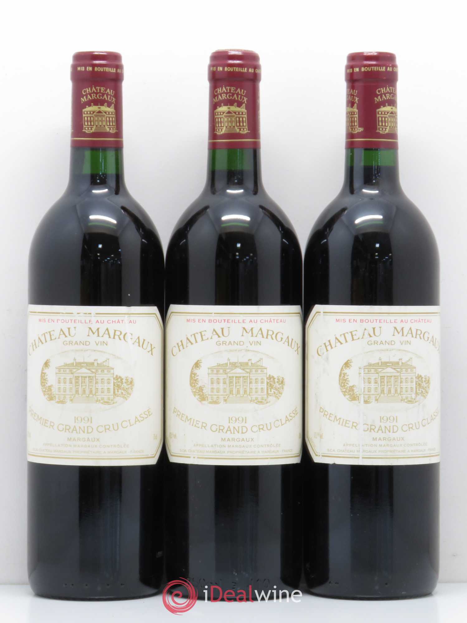 Château Margaux 1er Grand Cru Classé 1991 - Lot de 3 bouteilles - 0