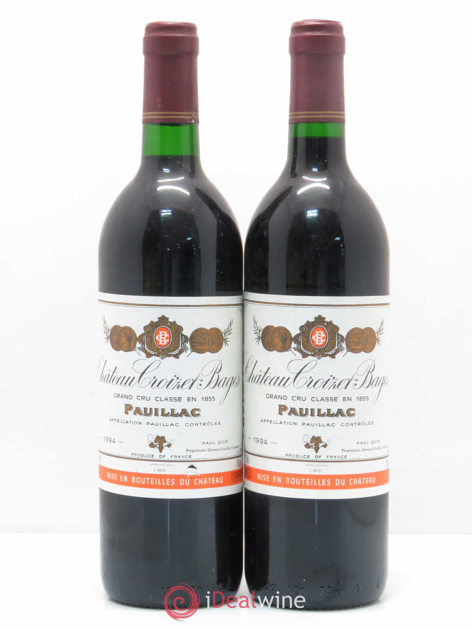 Château Croizet Bages 5ème Grand Cru Classé 1994 - Lot de 2 bouteilles - 0