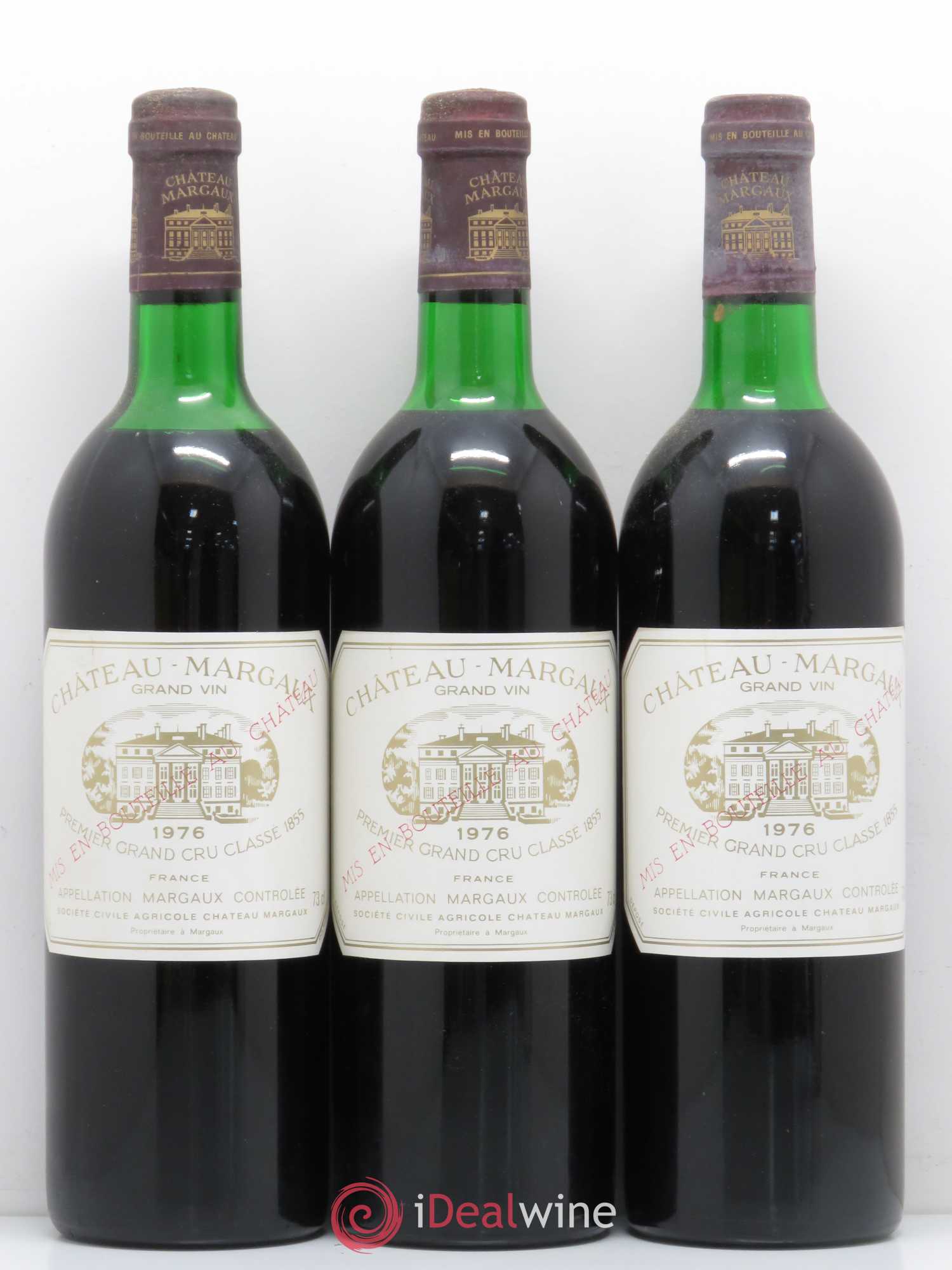 Château Margaux 1er Grand Cru Classé 1976 - Lot de 3 bouteilles - 0