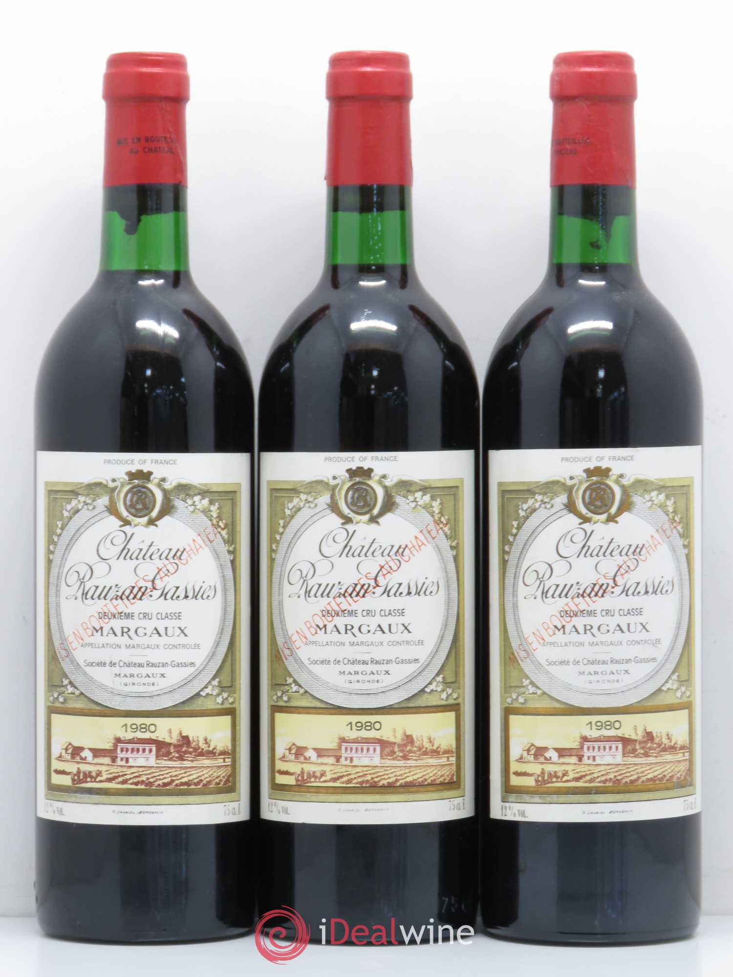 Château Rauzan-Gassies 2ème Grand Cru Classé 1980 - Lot de 12 bouteilles - 1