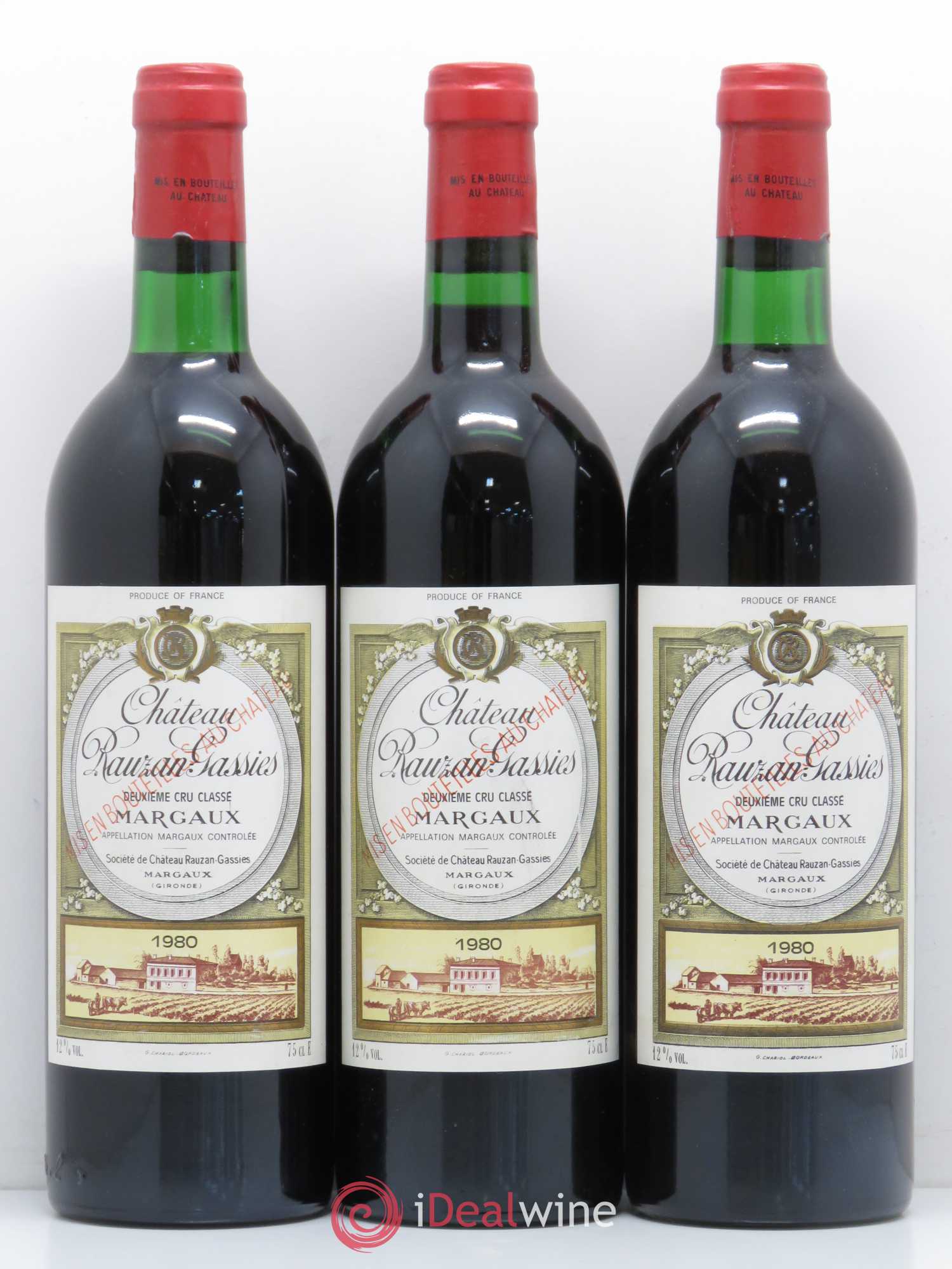 Château Rauzan-Gassies 2ème Grand Cru Classé 1980 - Lot de 12 bouteilles - 3