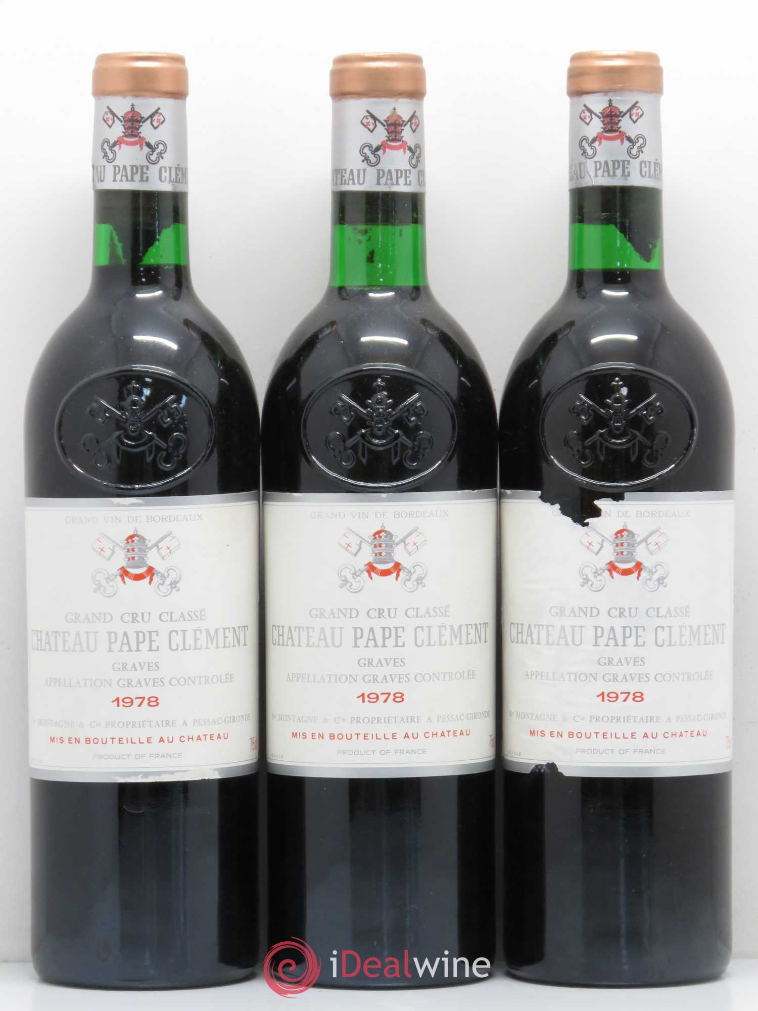 Château Pape Clément Cru Classé de Graves 1978 - Lot de 12 bouteilles - 1