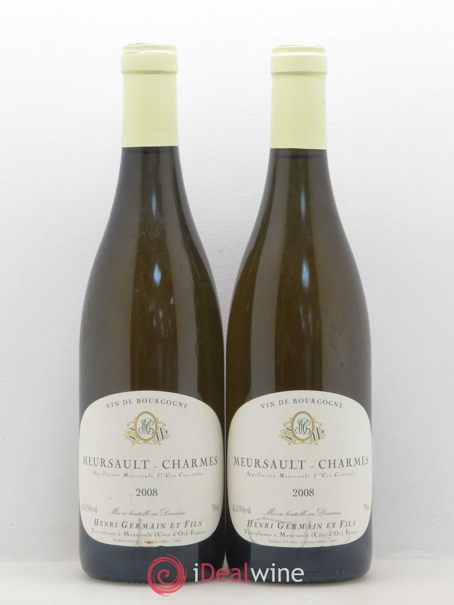 Meursault 1er Cru Charmes Domaine Henri Germain et Fils 2008 - Posten von 2 Flaschen - 0