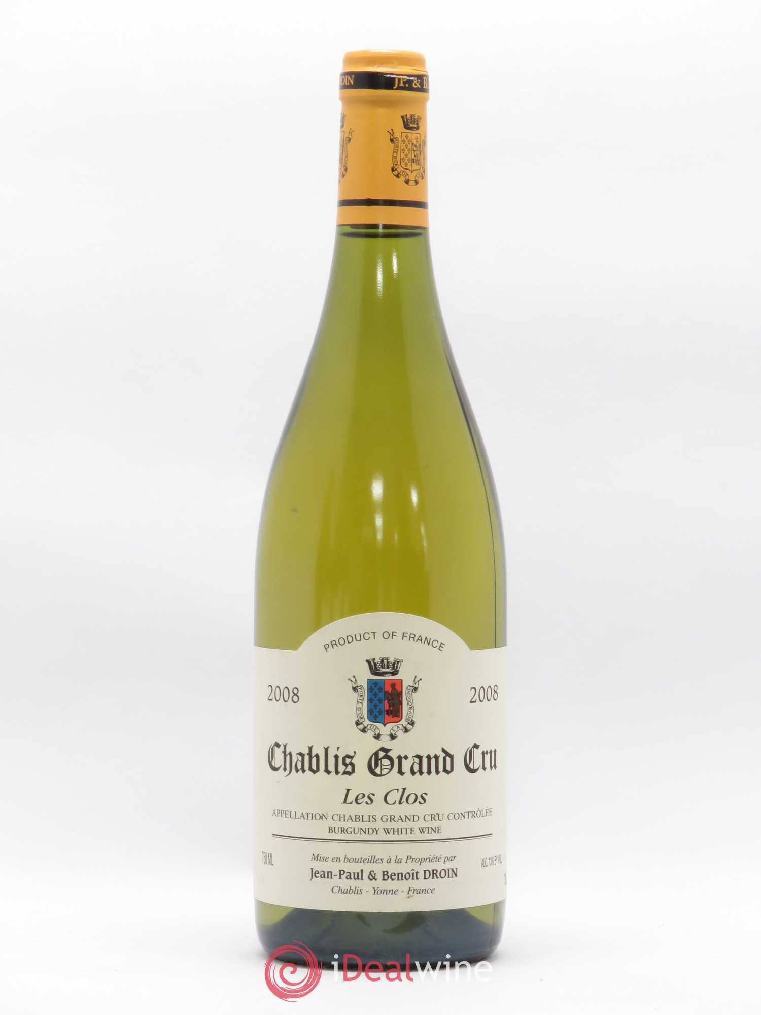 Chablis Grand Cru Les Clos Jean-Paul & Benoît Droin (Domaine) 2008 - Lot de 1 bouteille - 0