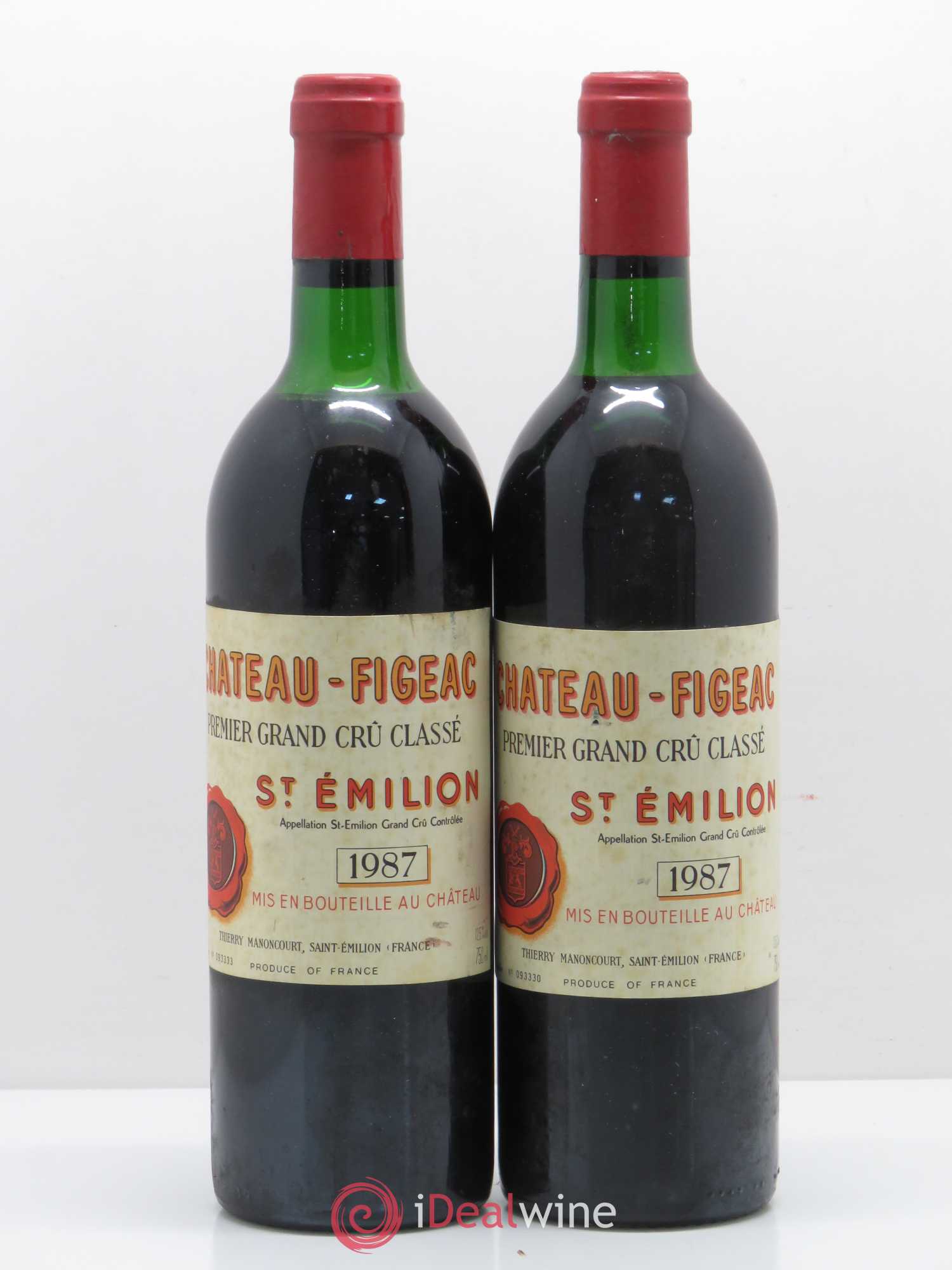 Château Figeac 1er Grand Cru Classé A 1987 - Lot de 2 bouteilles - 0