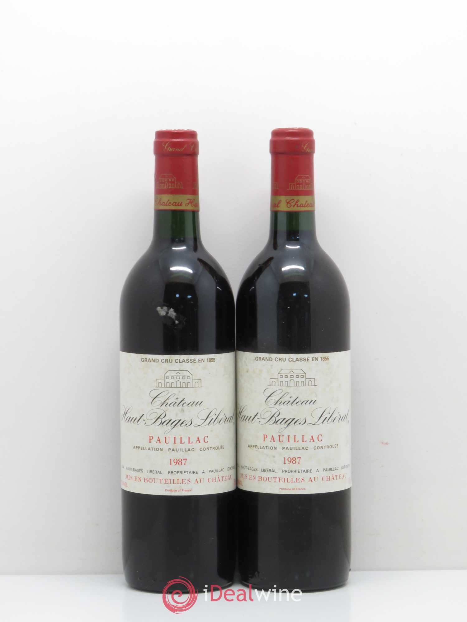 Château Haut Bages Libéral 5ème Grand Cru Classé 1987 - Lot de 2 bouteilles - 0