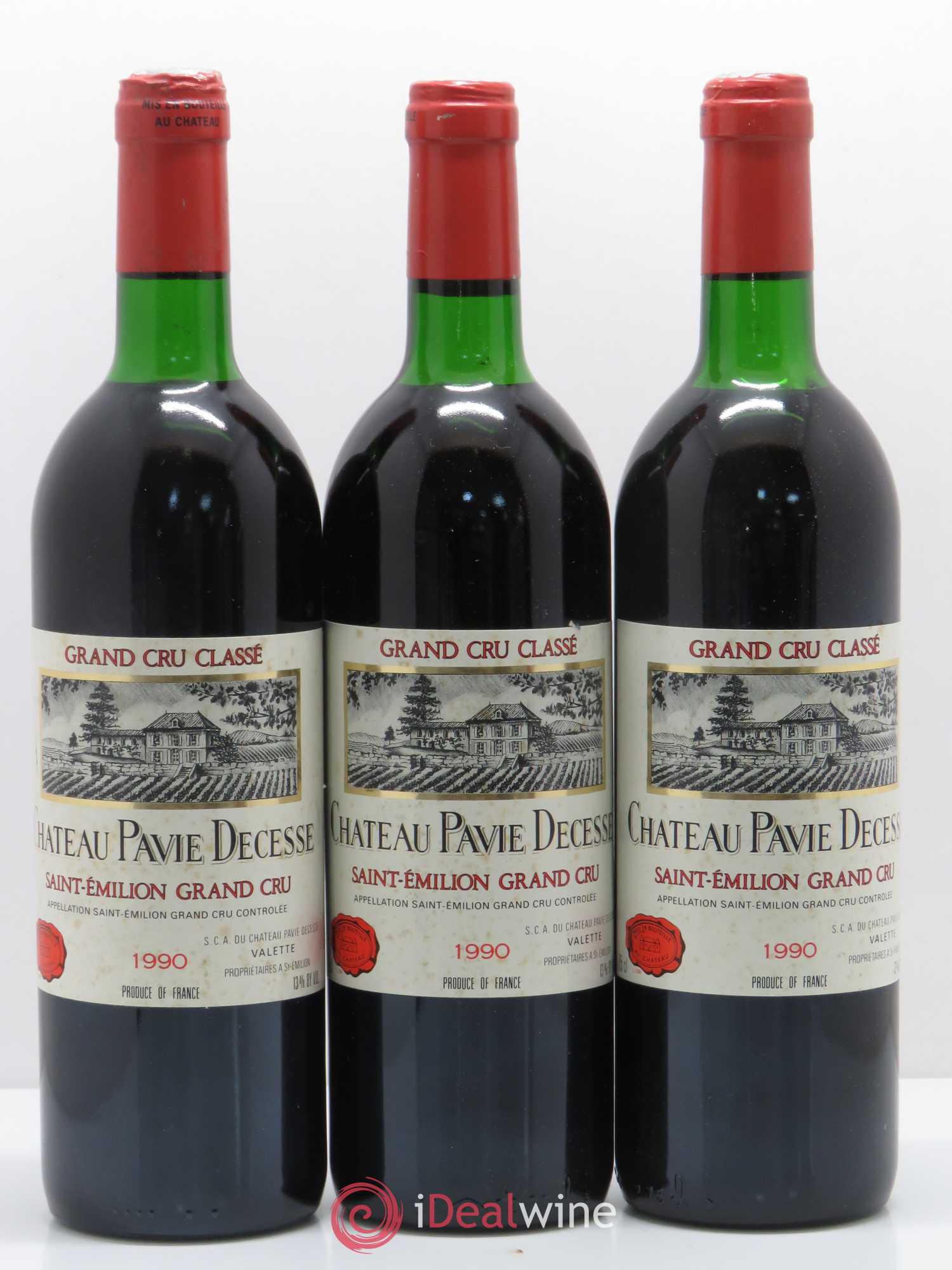 Château Pavie Decesse Grand Cru Classé 1990 - Lot de 3 bouteilles - 0