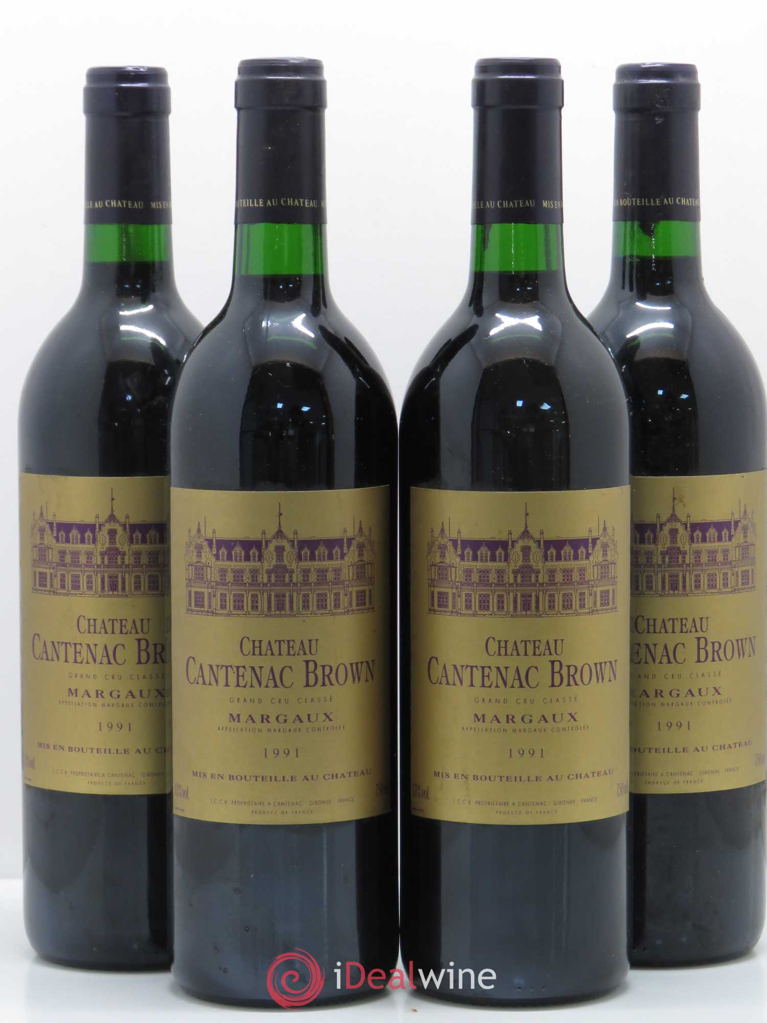 Château Cantenac Brown 3ème Grand Cru Classé 1991 - Lot de 4 bouteilles - 0