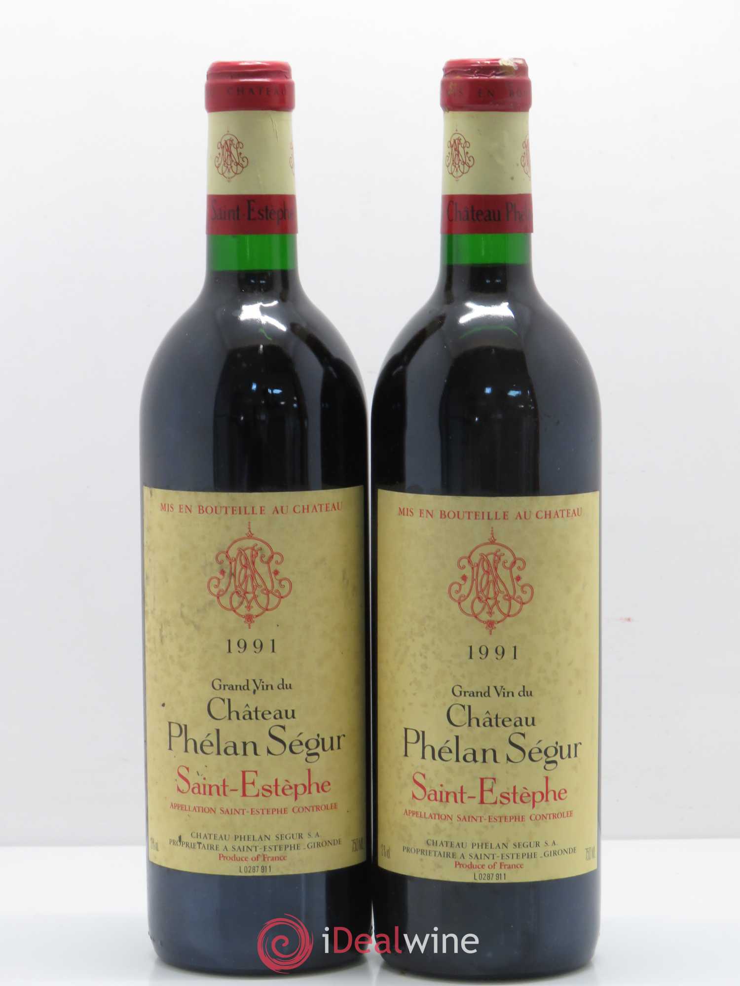 Château Phélan Ségur 1991 - Lot de 2 bouteilles - 0